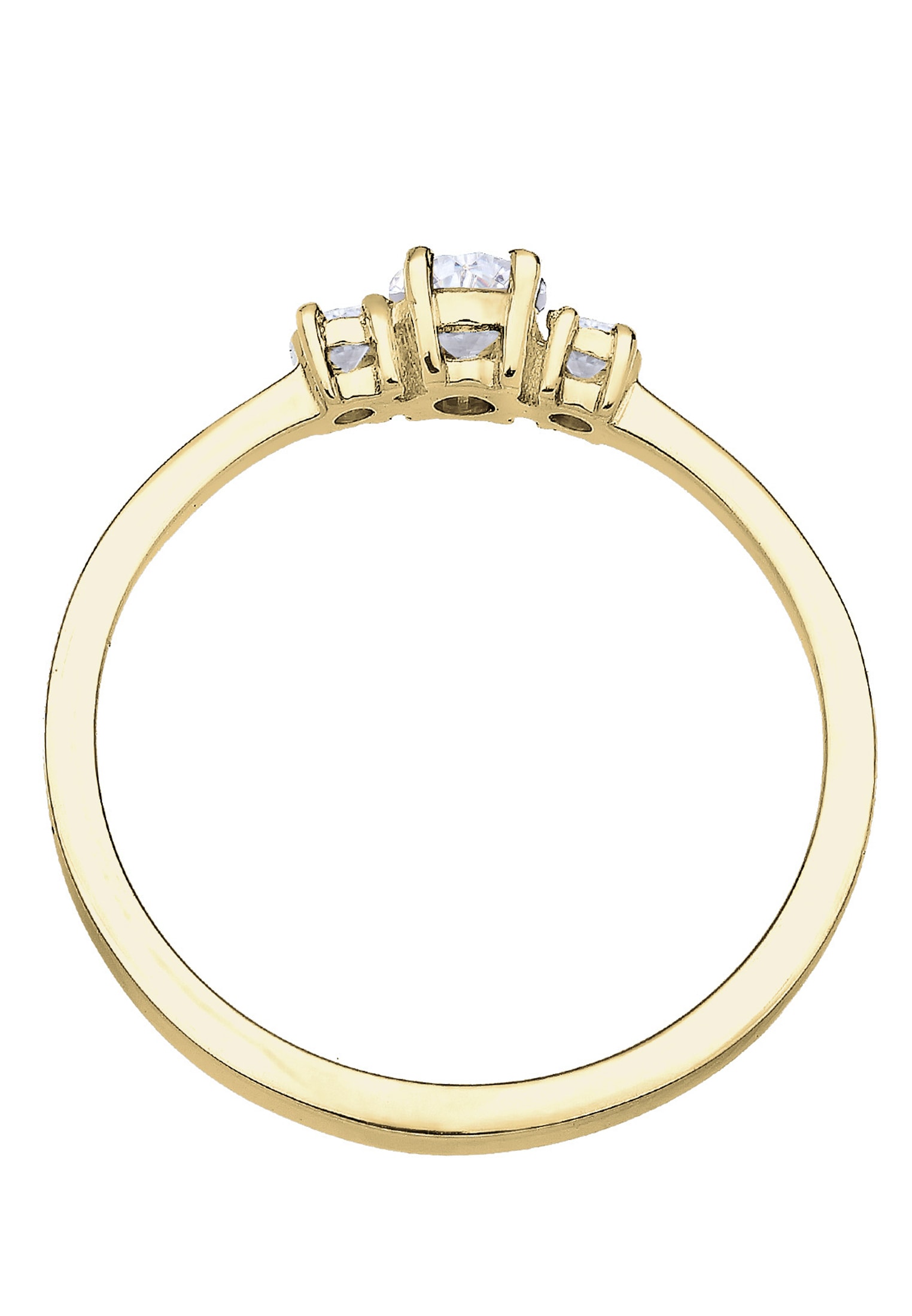 Elli Premium Fingerring »Ring Zirkonia Weiß 375 Gelbgold«