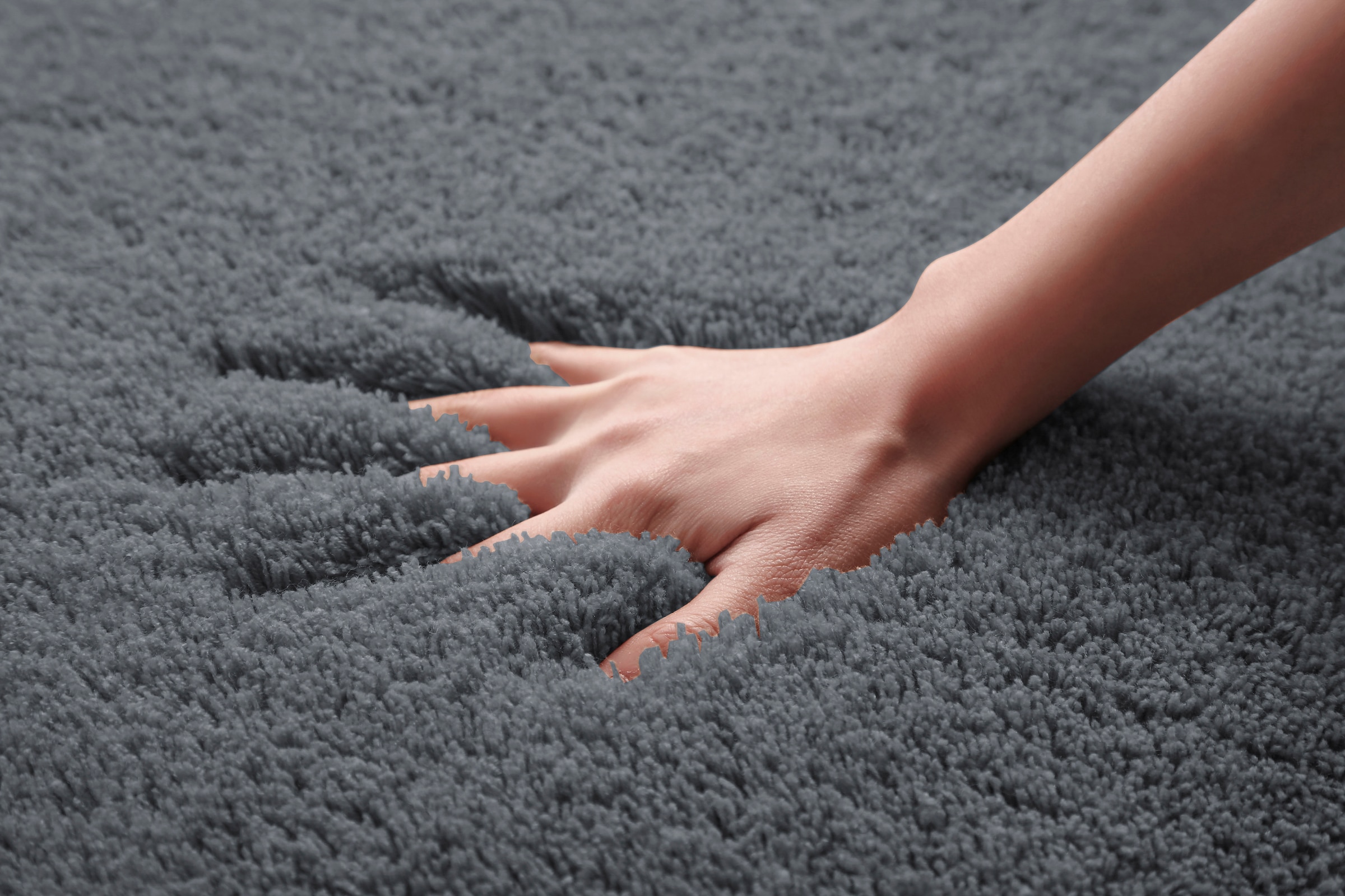 my home Badematte »Merida, Badvorleger, Badezimmer Teppich«, rutschhemmend beschichtet, fußbodenheizungsgeeignet-schnell trocknend-strapazierfähig, Badteppich, Uni Farben, rechteckig, rund & als 2-tlg. Set erhältlich