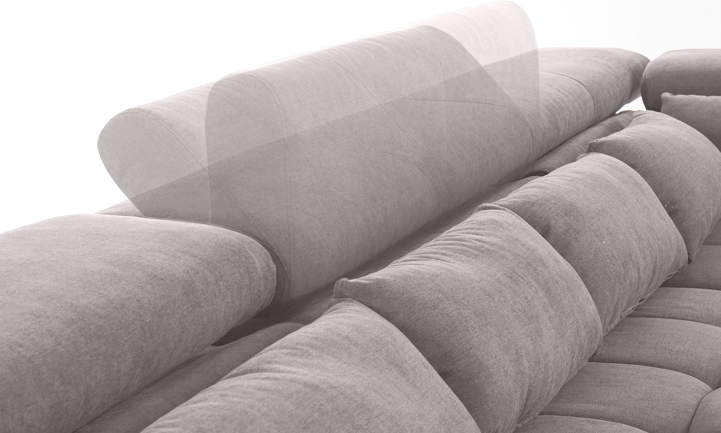 COTTA Wohnlandschaft »Orion U-Form« mit Kopfteilverstellung & 6 Nierenkissen