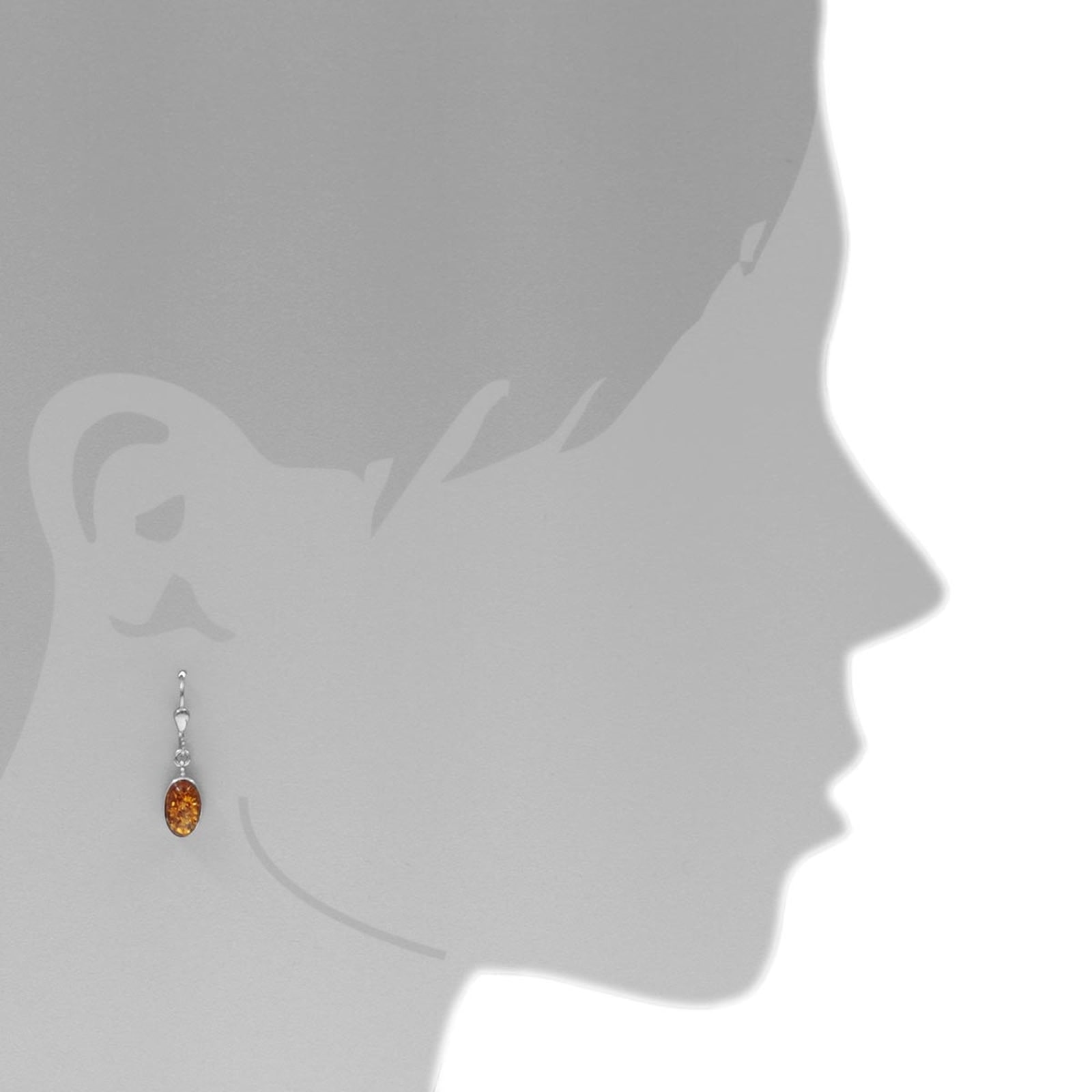 OSTSEE-SCHMUCK Paar Ohrhänger »- Classic 11 x 7 mm - Silber 925/000 - Bernstein«