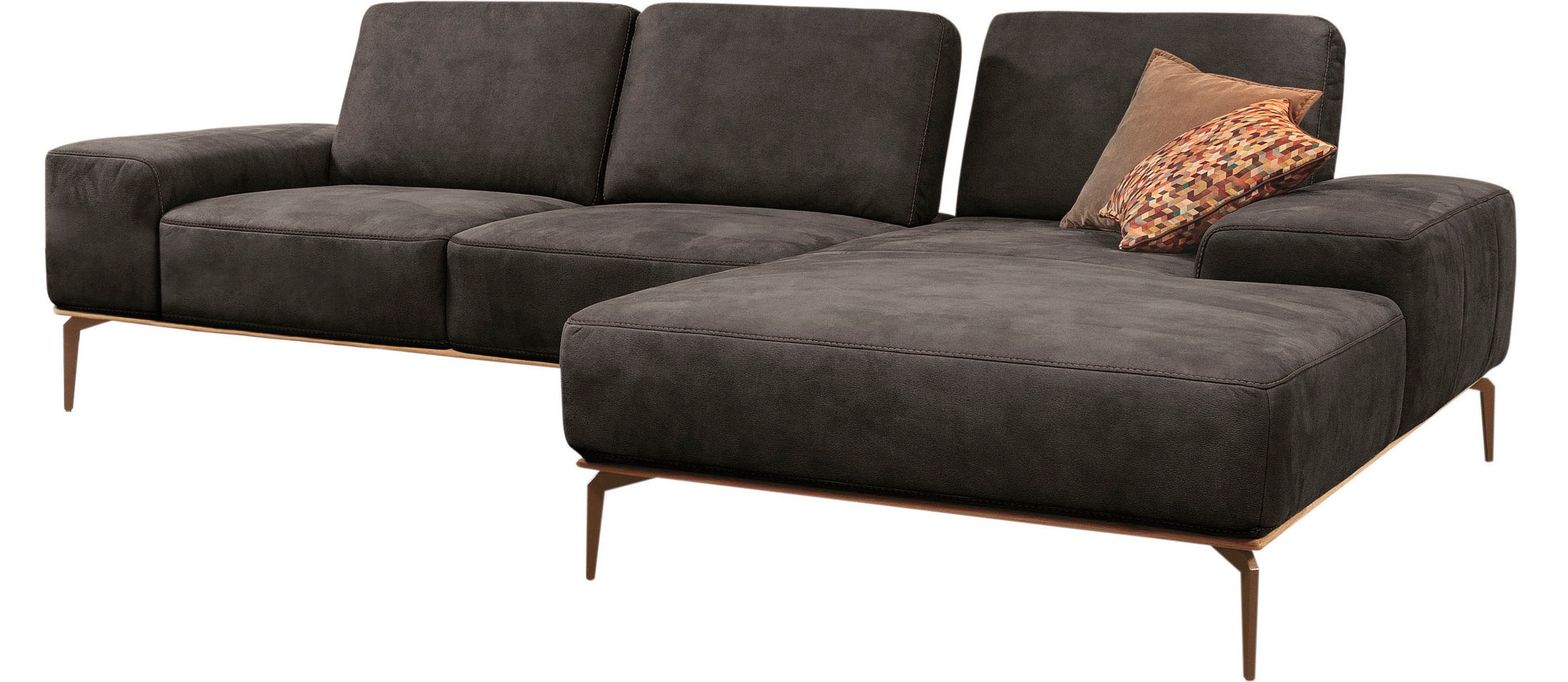 W.SCHILLIG Ecksofa »run«, mit Holzsockel, Füße in Bronze pulverbeschichtet, Breite 299 cm