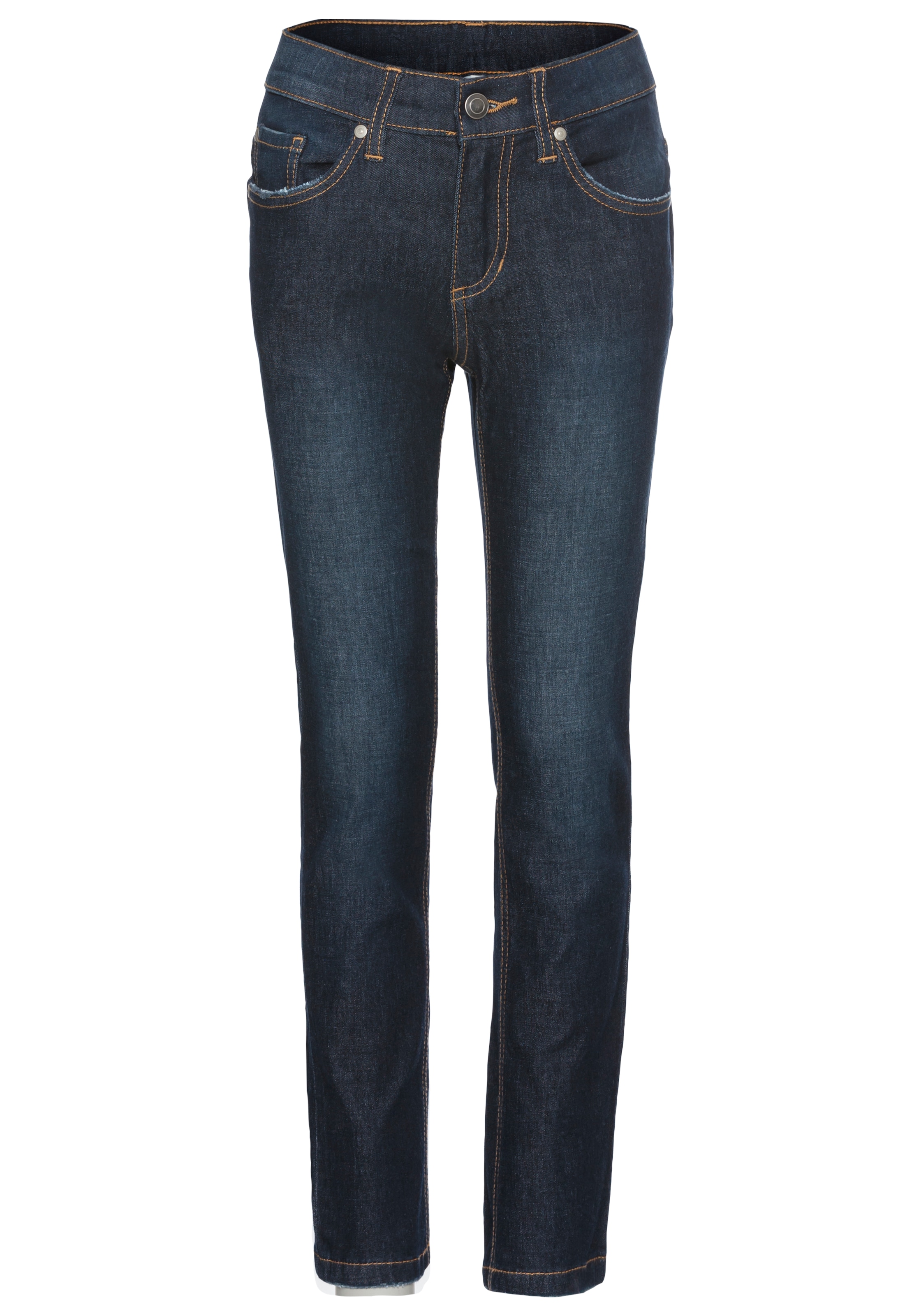 DELMAO Stretch-Jeans »Straight-fit Jeans für Jungen«, elastisches Material, Used-Look-Waschung, niedrige Leibhöhe