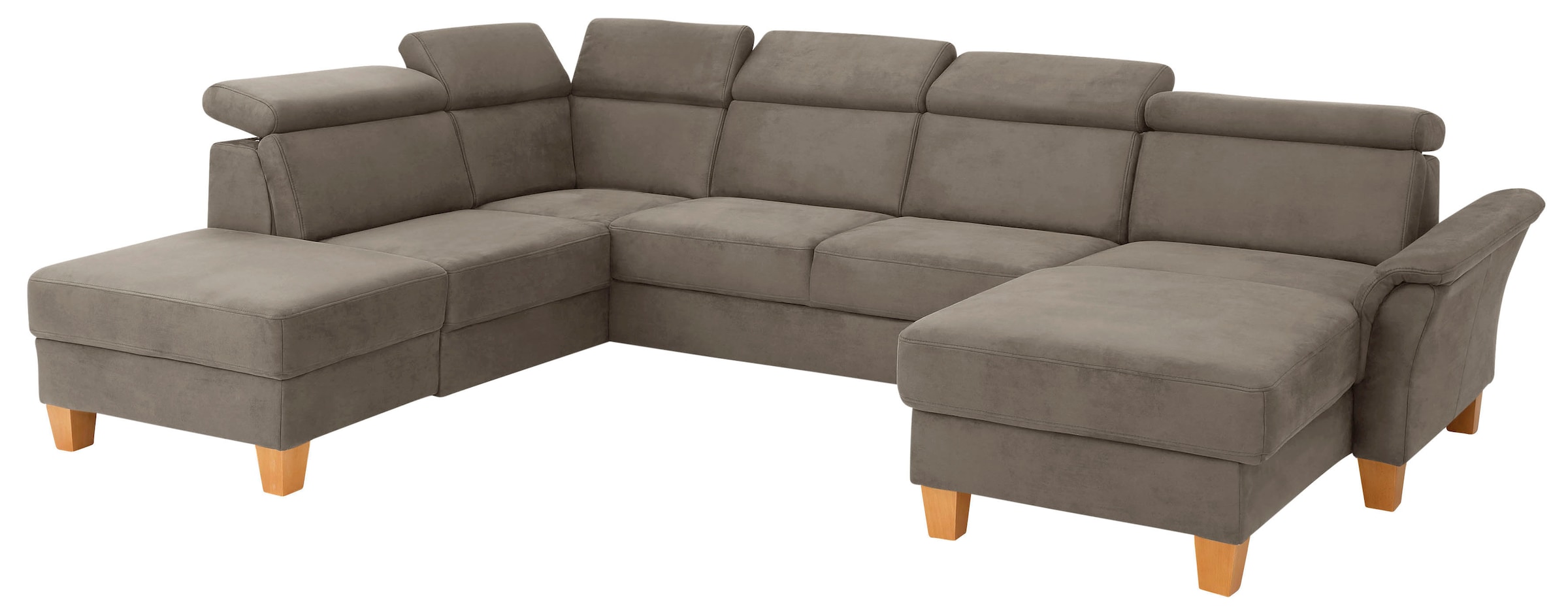 Home affaire Wohnlandschaft »Conville U-Form«, Kopfteilverstellung wahlweise mit Bettfunktion und Bettkasten