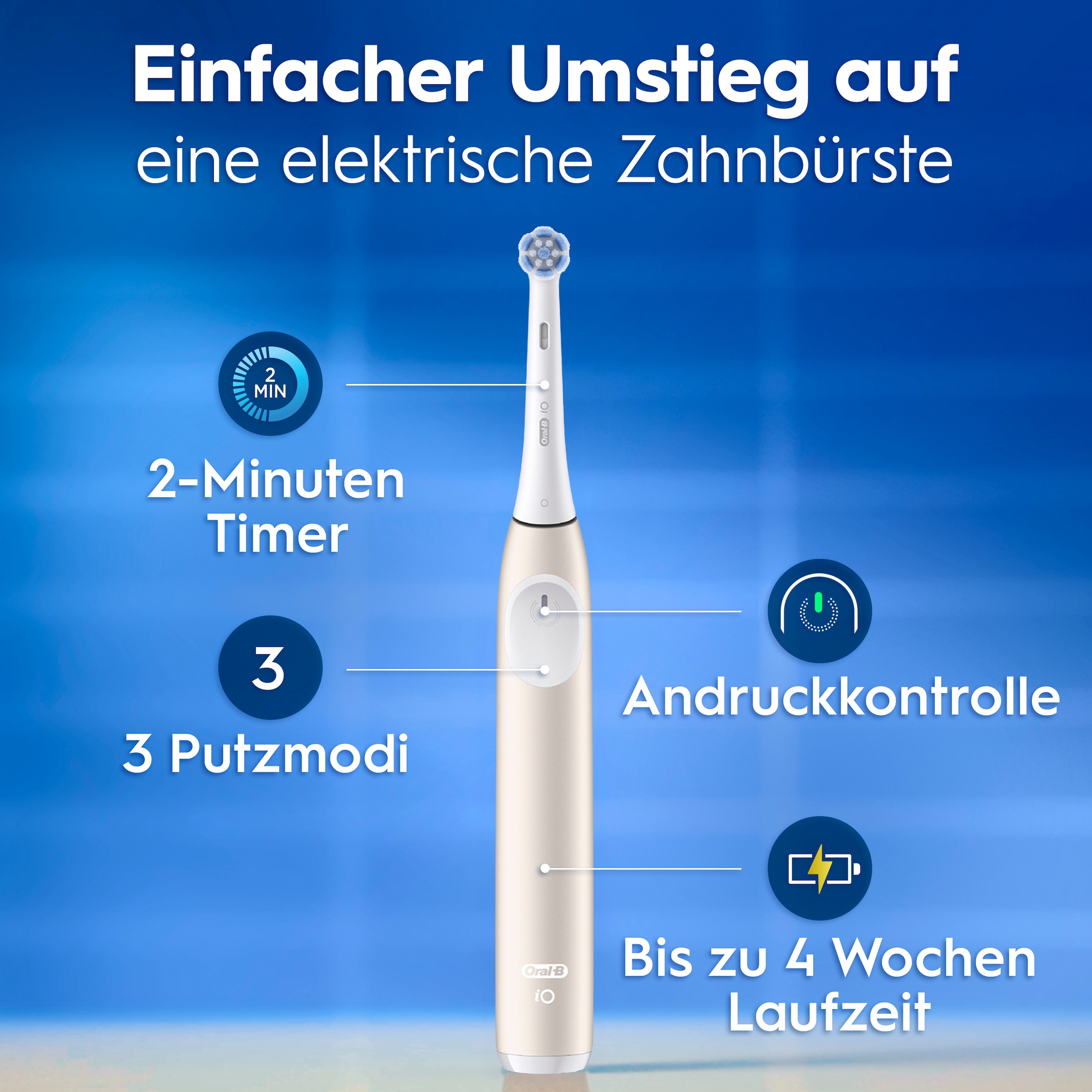 Oral-B Elektrische Zahnbürste »Oral-B iO Series 2« 1 Stk. Aufsteckbürsten für die sanfte Reinigung