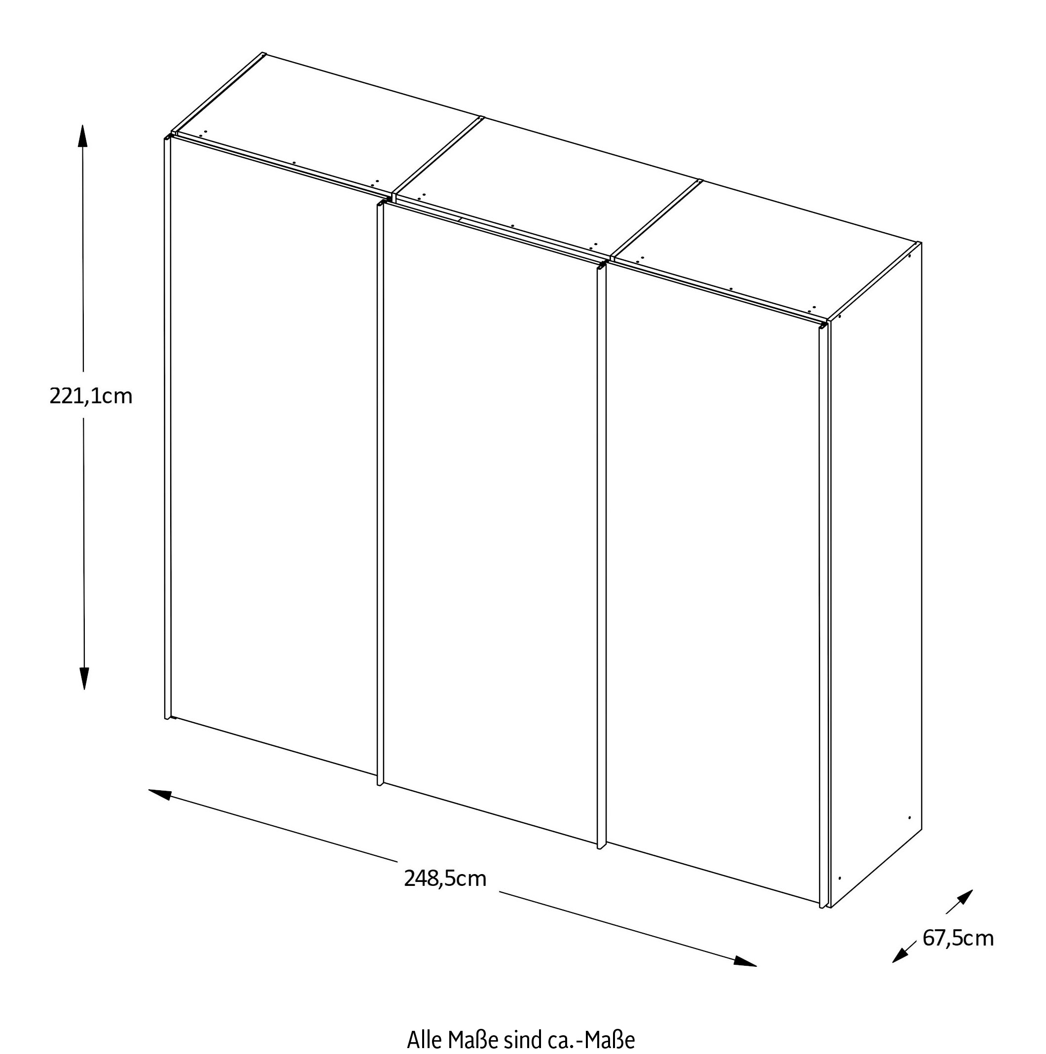 STAUD Schwebetürenschrank »Sinfonie Plus, edles Design in hochwertiger Qualität, Made in Germany« Mit Spiegeltüre und vier verschiedenen Ausstattungsvarianten