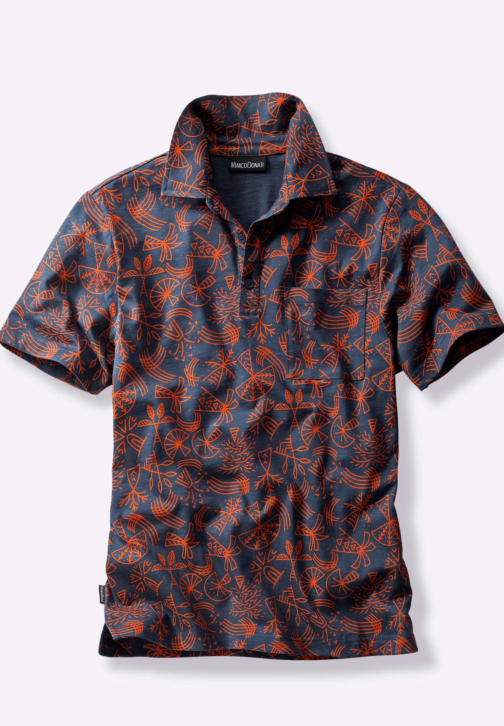 Witt T-Shirt »Kurzarm-Poloshirt Kurzarmshirt mit Allover-Print«