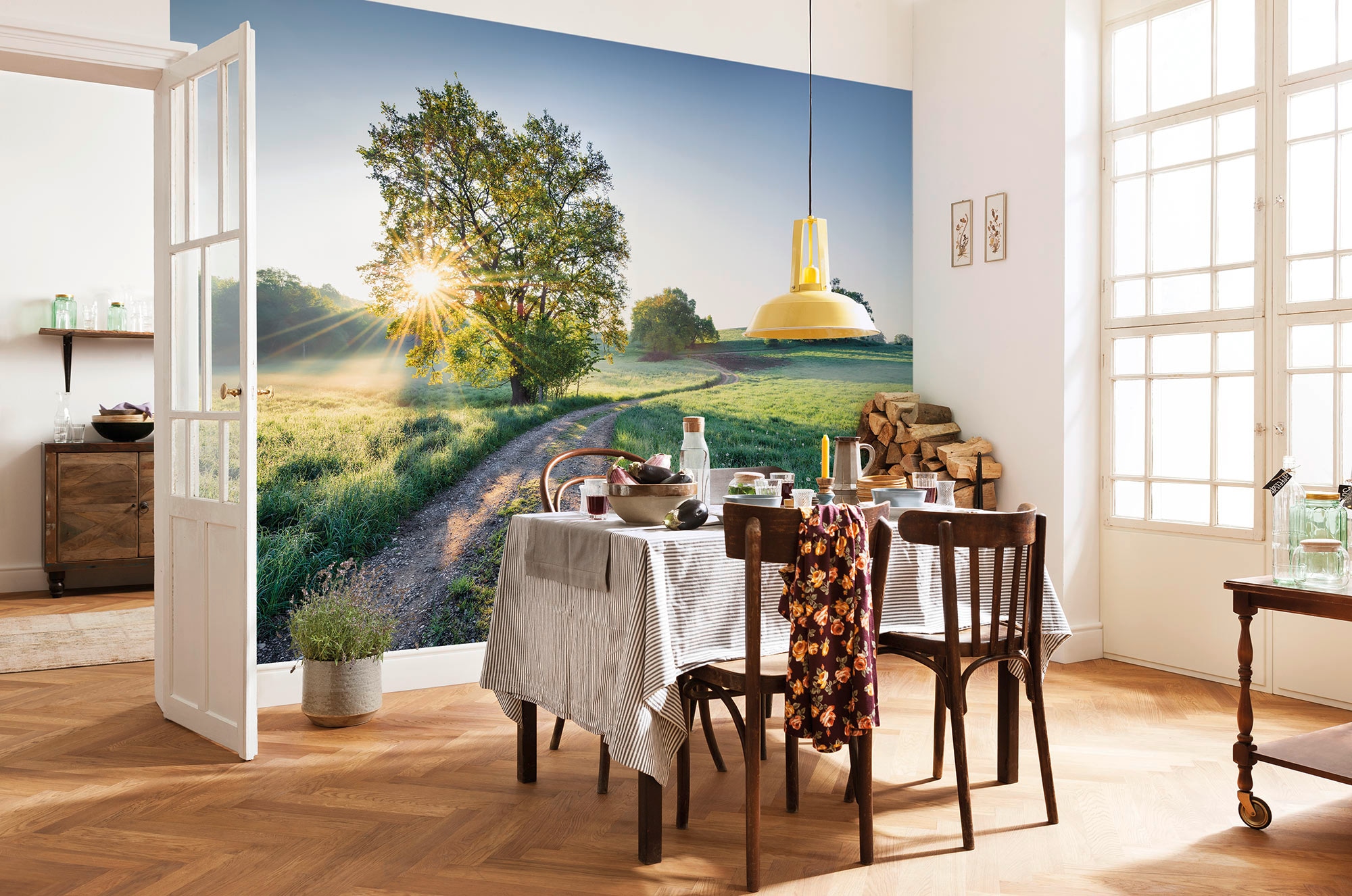 Komar Fototapete »Meadow Trail - Größe 368 x 254 cm« bedruckt glatt Wohnzimmer, Schlafzimmer