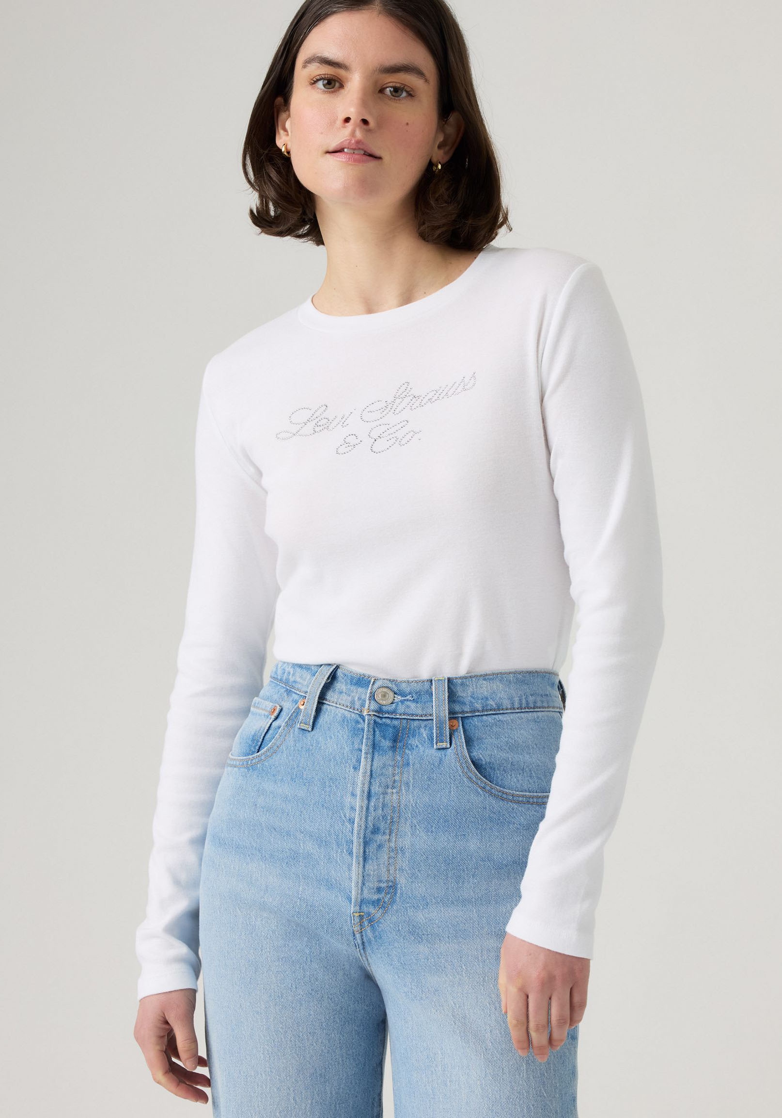 Levi's® Langarmshirt »GR ESSENTIAL LS T« mit Glitzersteinen