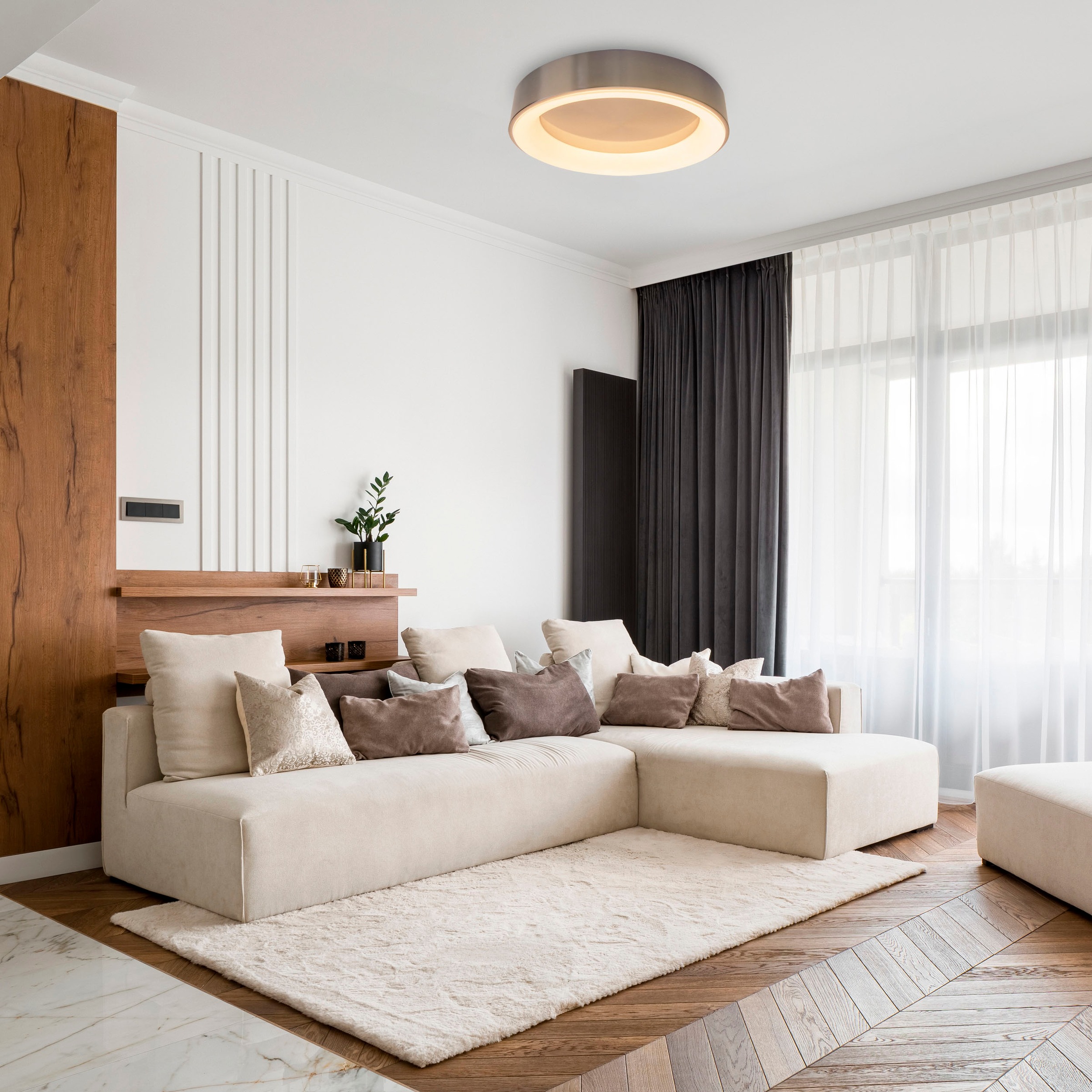 näve LED Deckenleuchte »Multo«, 1 flammig, Nachtlicht-, Memoryfunktion, CCT, Rainbowfarben, Fernbedien., dimmbar
