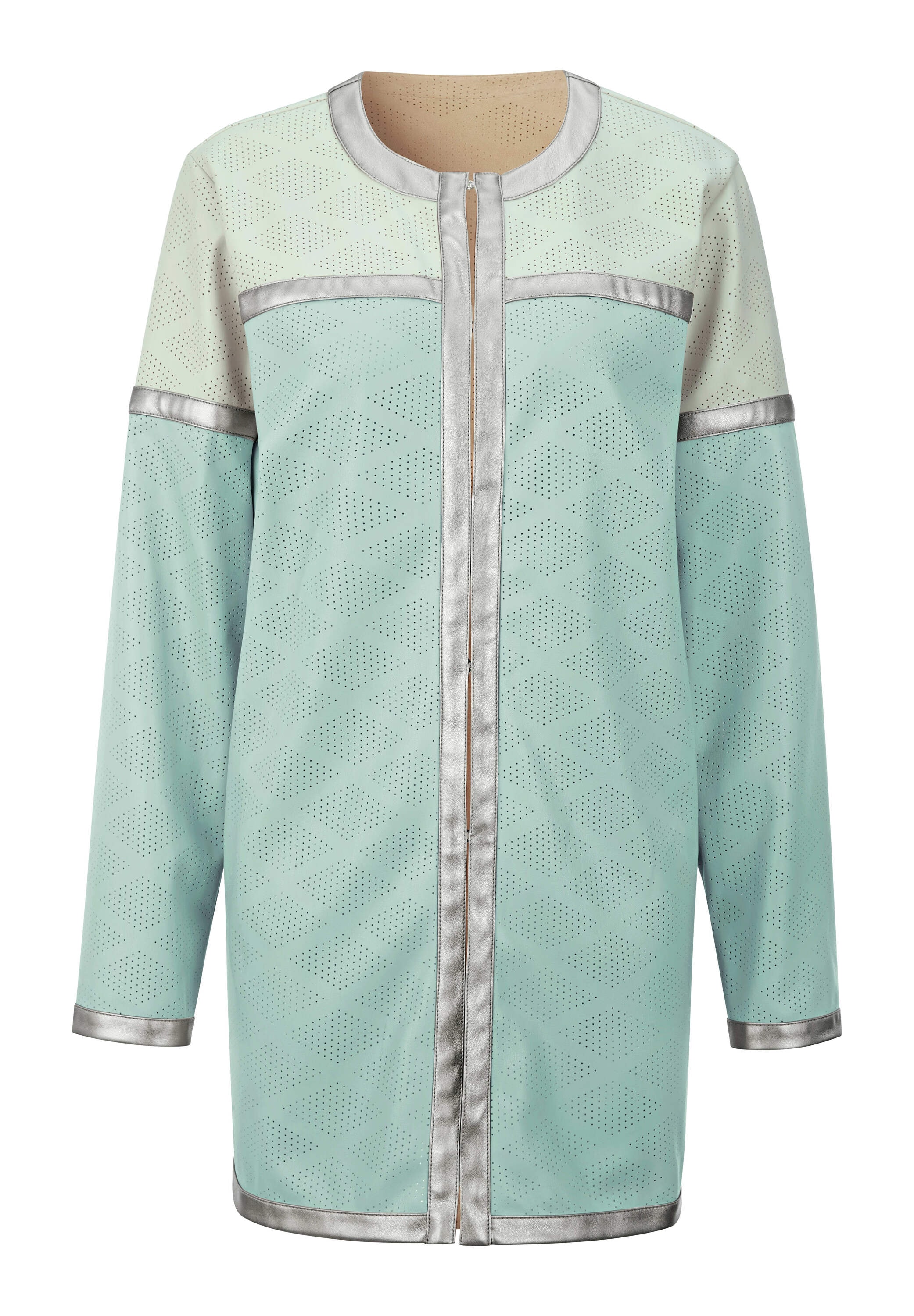 Mainpol Longblazer »Lederimitat-Blazer Lederimitat-Blazer mit Hakenverschluss«
