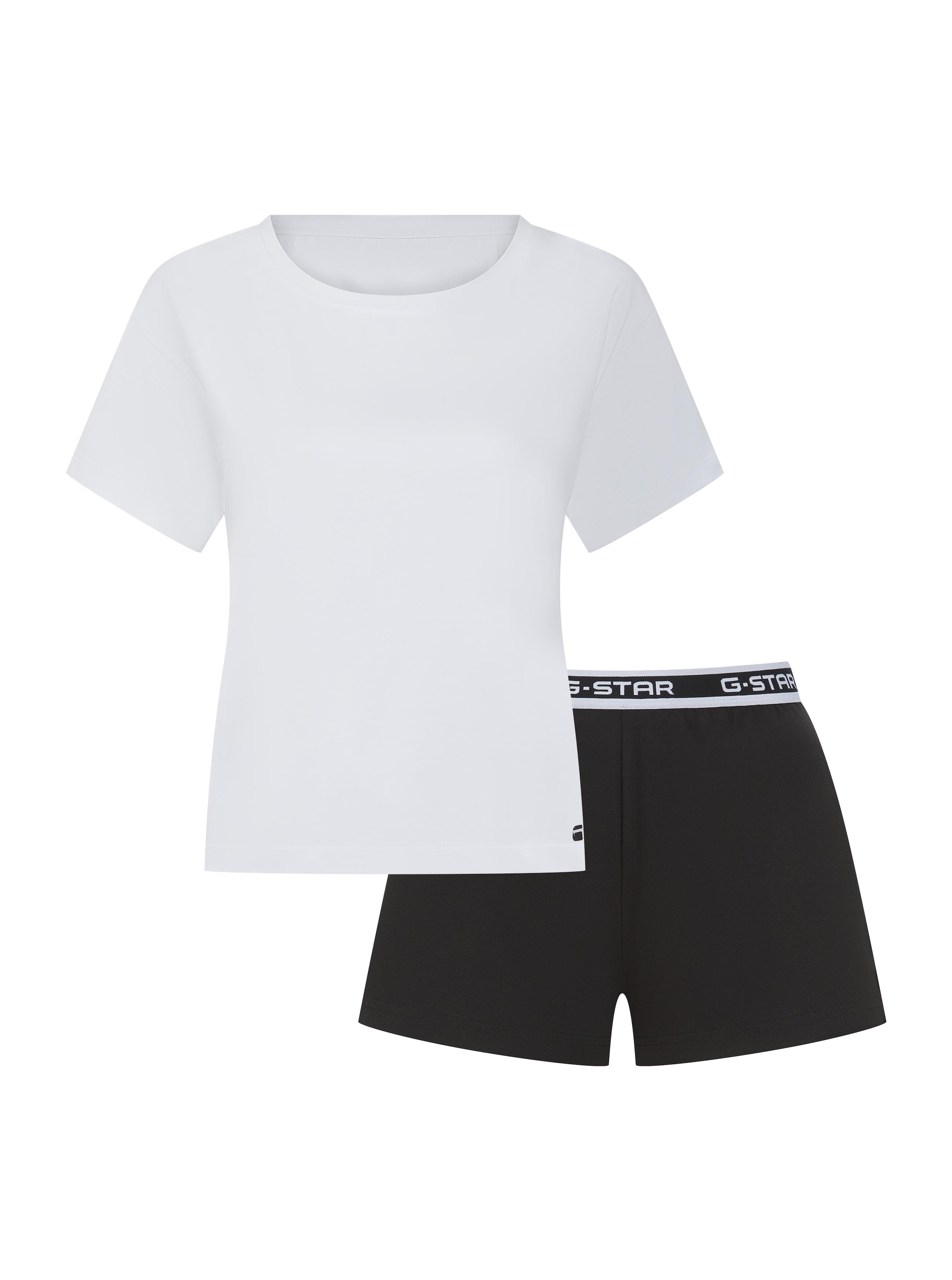 G-STAR Pyjama »SUNSTONE, RELAXED TEE & SLEEP SHORTS SET« Set, 2 tlg. mit Markendetails, Baumwollmix