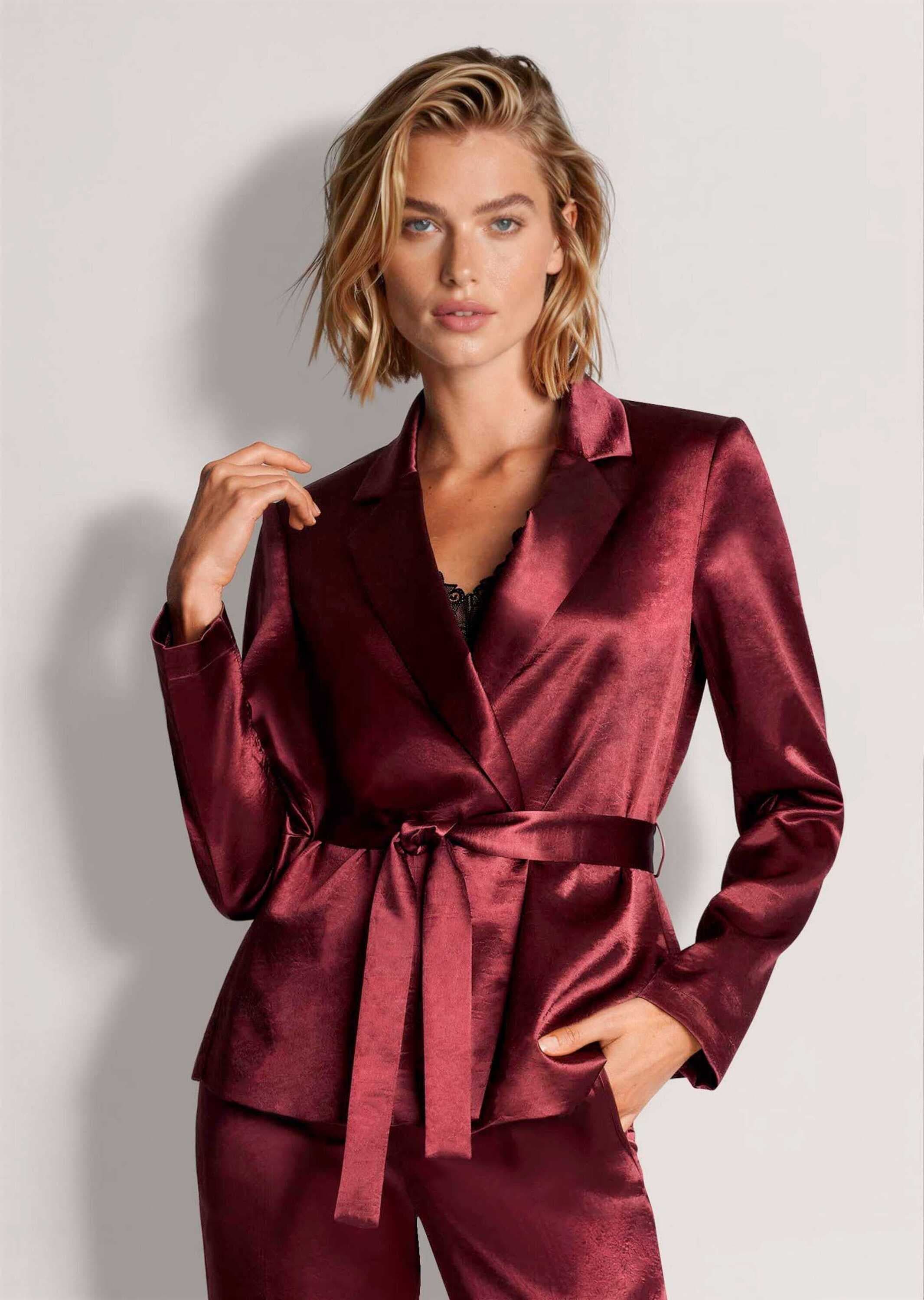 MADELEINE Jackenblazer »Blazer Edler Satinblazer mit Bindeband«