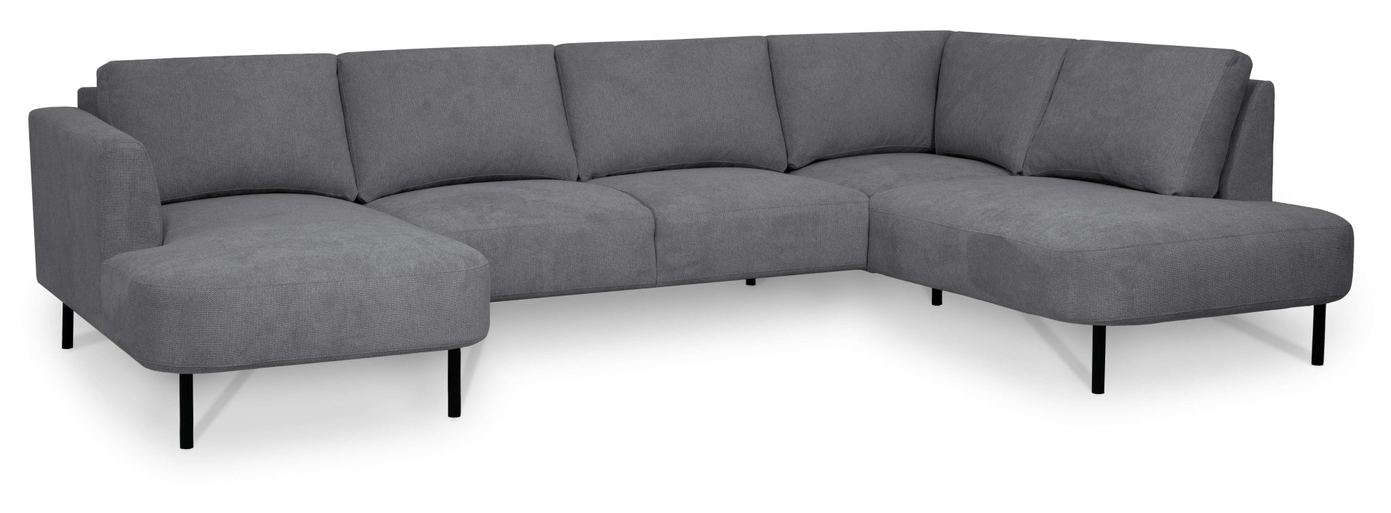 Places of Style Wohnlandschaft »Cesola«, in weichem Chenille-Stoff, Breite 327 cm, mit schwarzen Metallfüßen