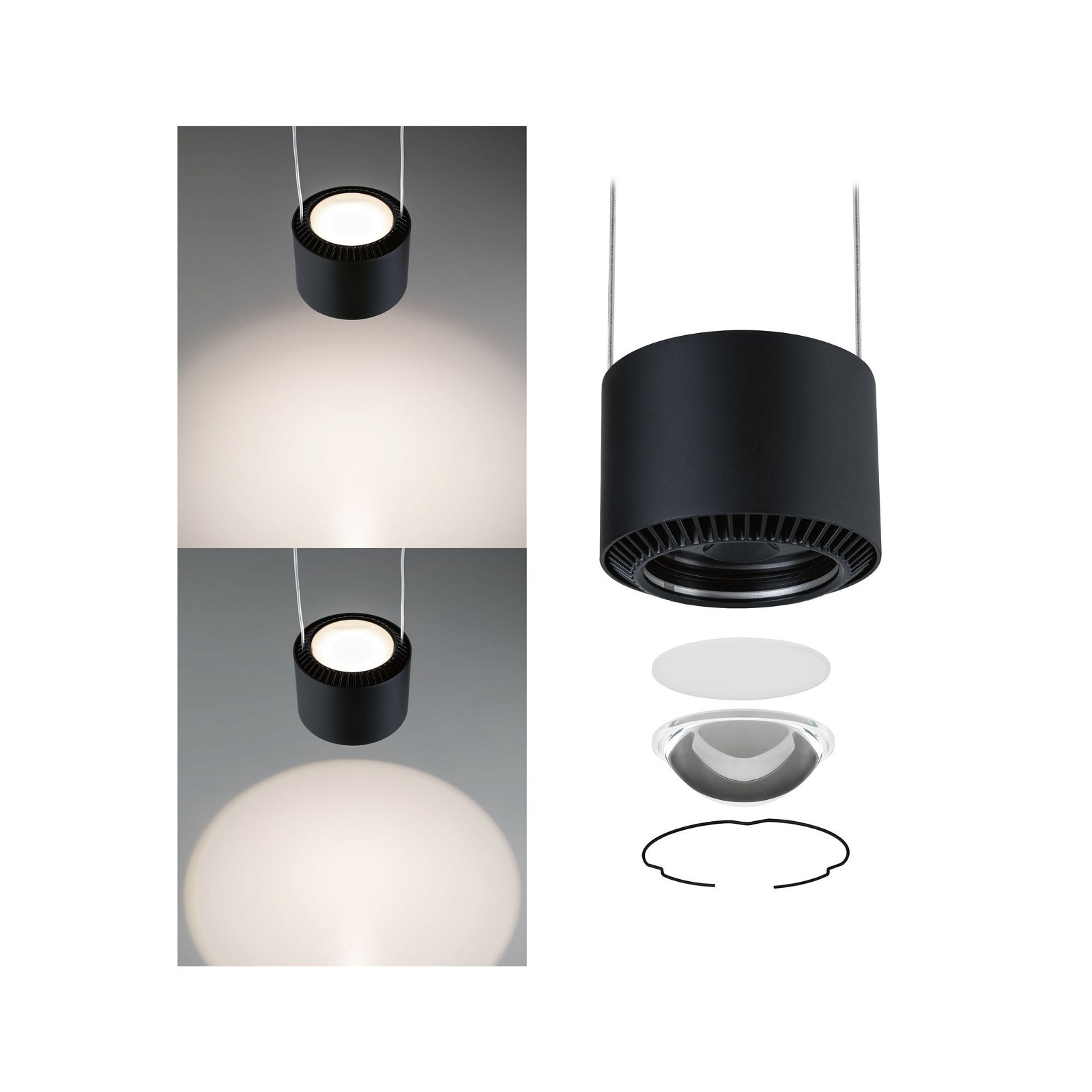 Paulmann Schienensystem-Leuchten »URail Pendel Aldan 860lm/460lm 8,5W 2700K dimmbar 230V Weiß«, dimmbar