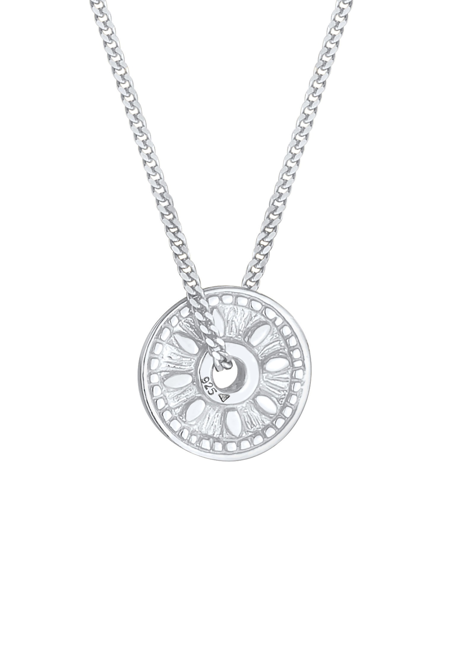 Elli Kette mit Anhänger »Halskette Coin Münze Sonne Antik Vintage 925er Silber«