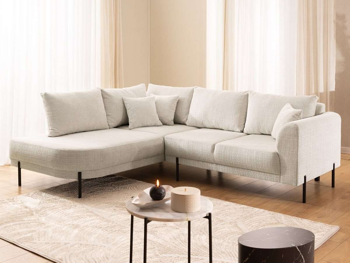 Home affaire Ecksofa »NELLIA L-Form mit Ottomane rechts oder links bestellbar, Breite 231 cm« enthält 5 Rückenkissen, angenehmen Sitzkomfort, belastbar bis 480kg