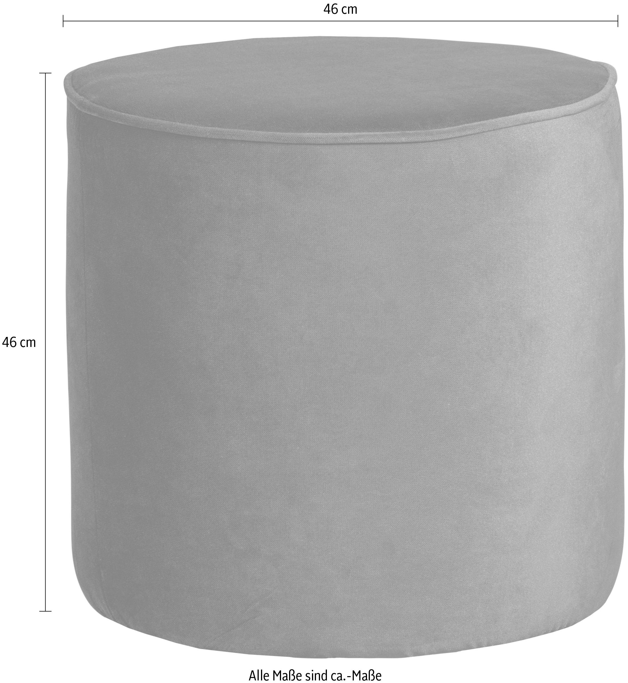 WOOOD Hocker »Sara« weich gepolstert, runde Form, H 46 cm x Ø 46 cm