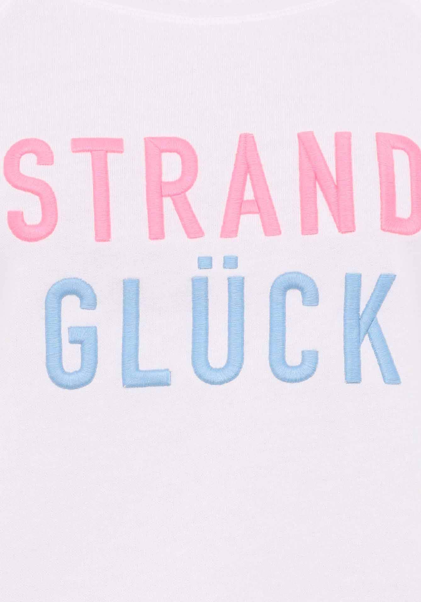 Zwillingsherz Langarmshirt, mit aufgesticktem "Strandglück"