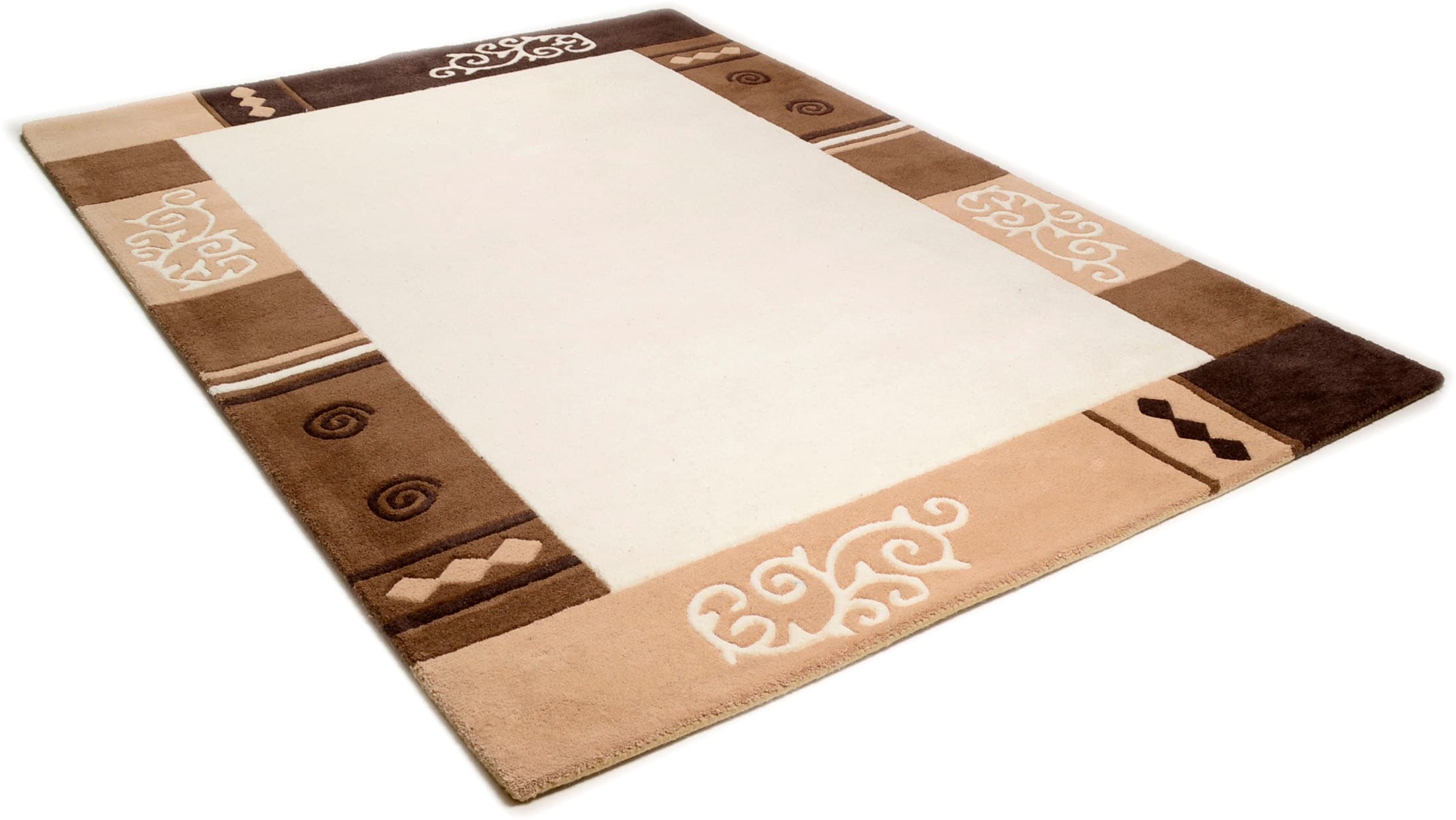 THEKO Wollteppich »Ambadi« rechteckig 14 mm Höhe reine Schurwolle, handgetuftet, mit Bordüre, modern