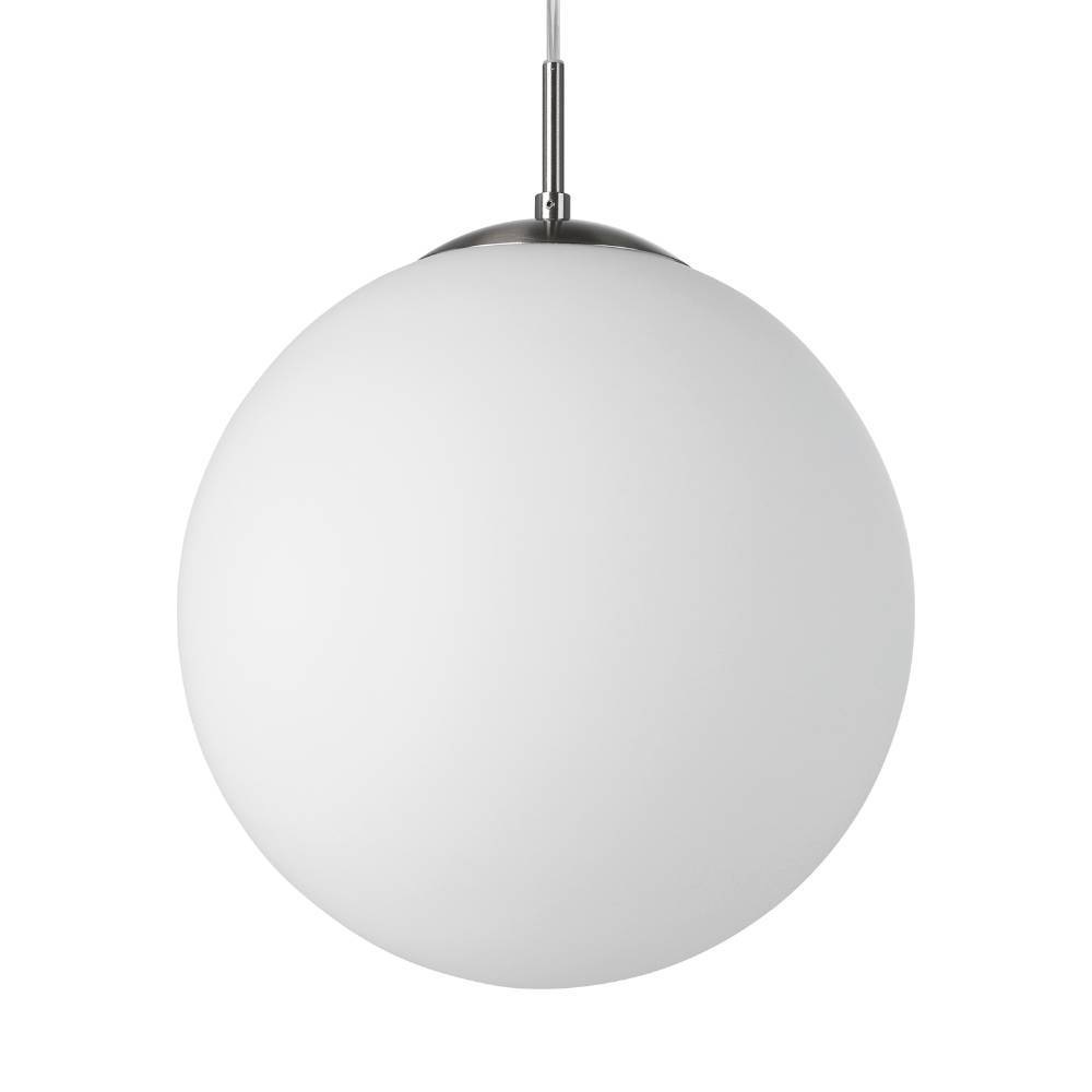 EGLO Hängeleuchte »RONDO Pendellampe, Metall in silber, Glas in Opal matt weiß, E27«, 1 flammig, Leuchtmittel E27 | Leuchtmittel wechselbar-ohne Leuchtmittel, Esszimmerlampe, zeitloses Design, modern, schlicht, 110x30cm