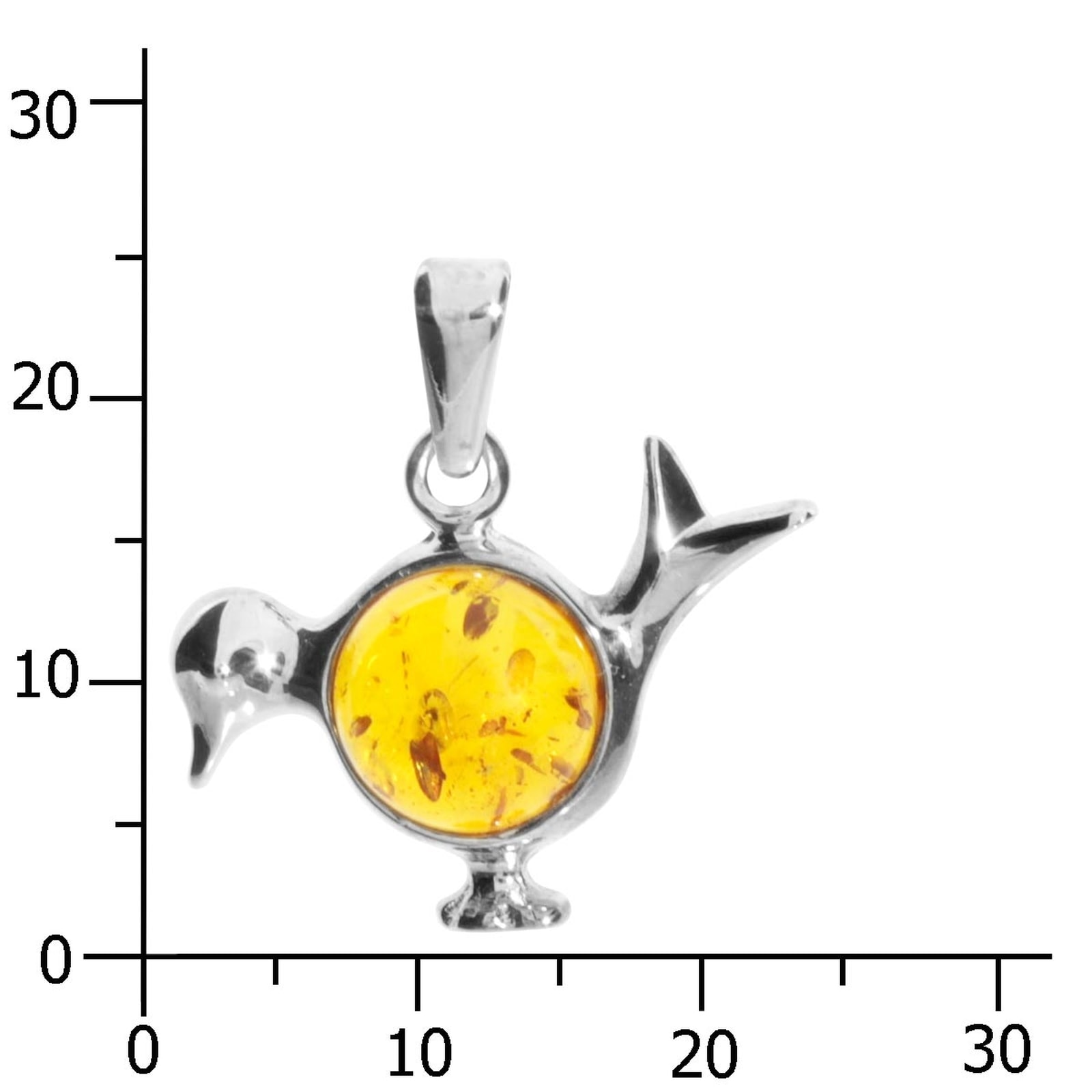OSTSEE-SCHMUCK Kettenanhänger »- Vogel - Silber 925/000 - Bernstein«