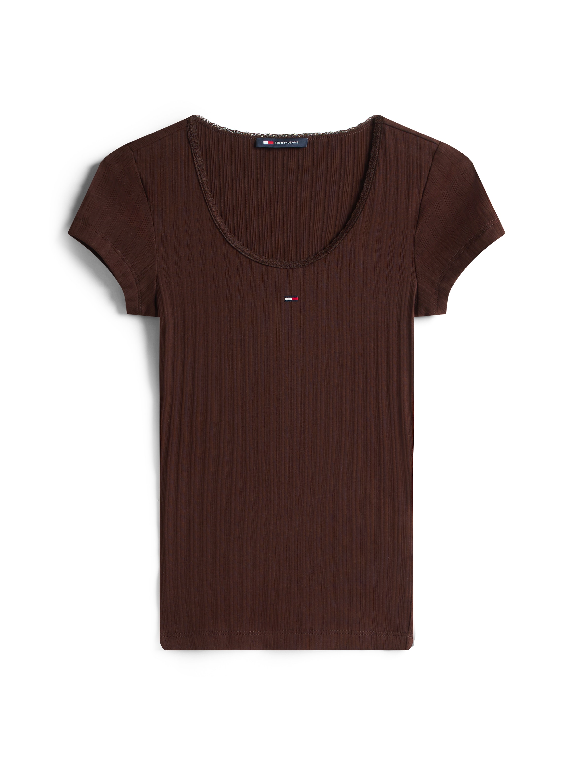 Tommy Jeans Kurzarmshirt »TJW SLIM IRREGULAR RIB SS«, in gerippter Struktur