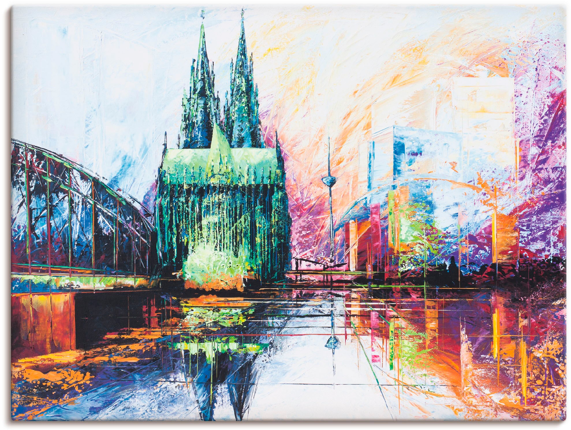 Artland Wandbild »Kölner Dom Skyline 2«, Brücken, (1 St.), in vielen Größen & Produktarten - Alubild / Outdoorbild für den Außenbereich, Leinwandbild, Poster, Wandaufkleber / Wandtattoo auch für Badezimmer geeignet