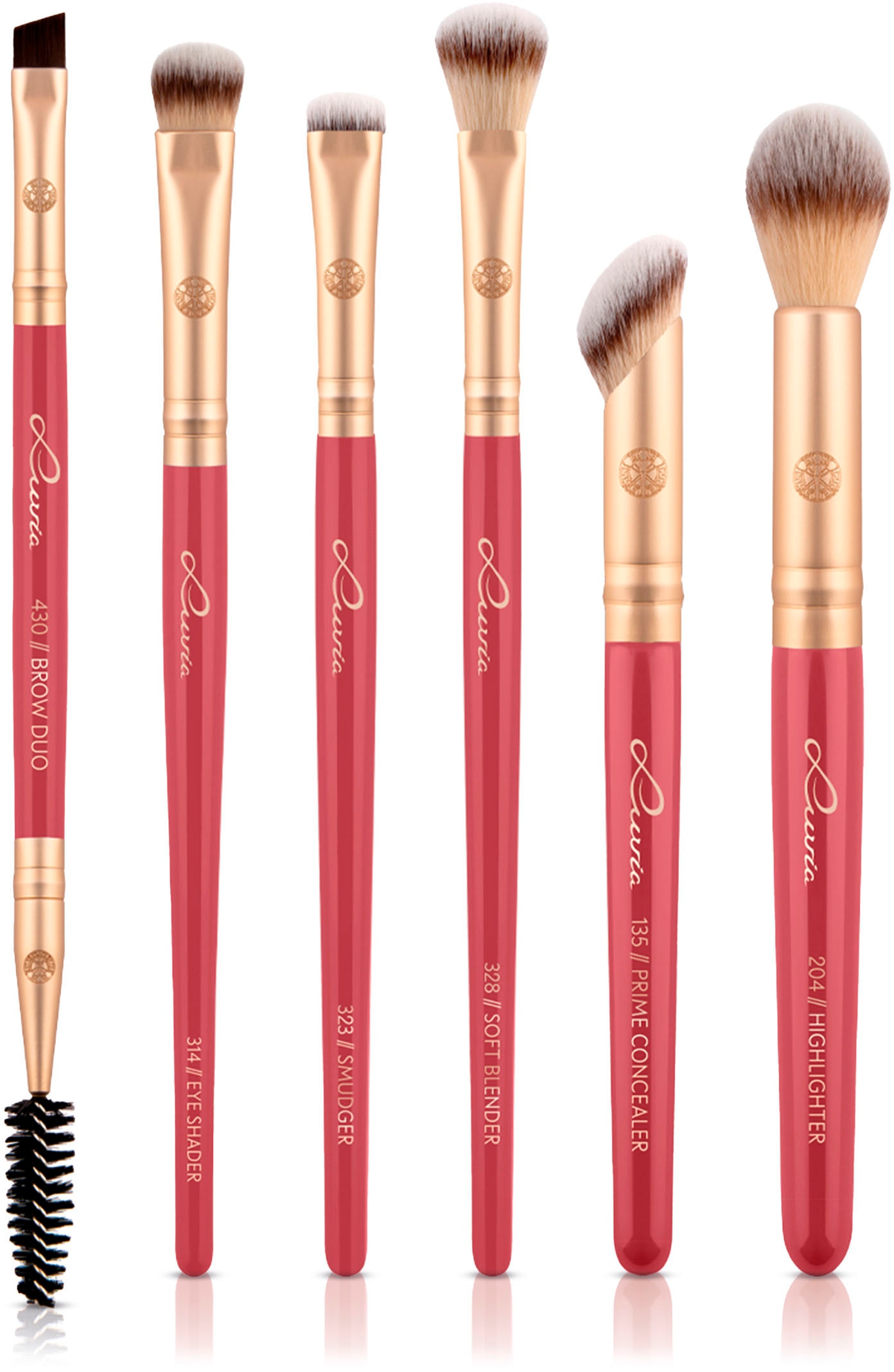 Luvia Cosmetics Puderpinsel »Prime Vegan Anniversary - Brush Set«, (Set, 10 tlg.), Vielseitig für alle Make-up-Anwendungen.