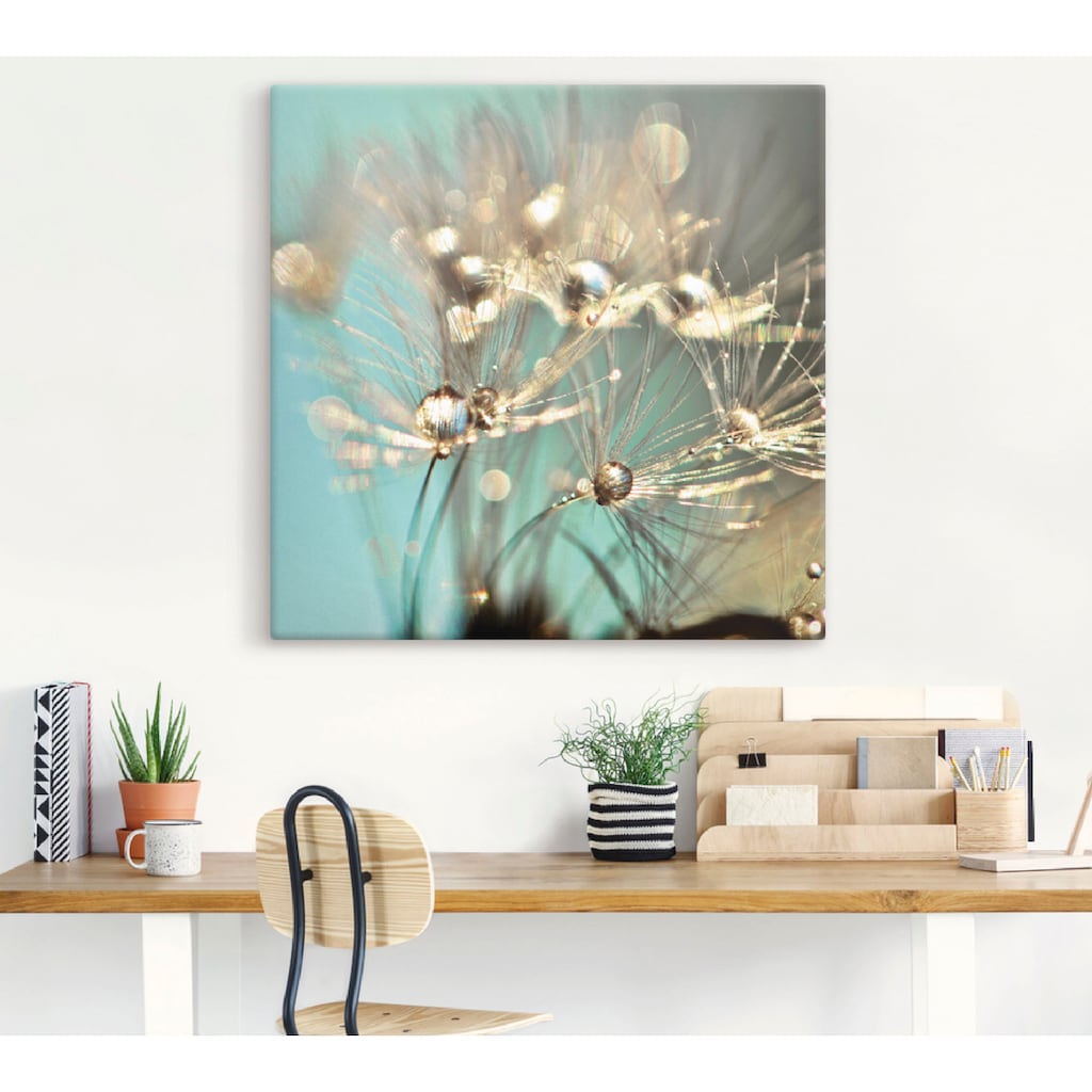 Artland Wandbild »Pusteblume glänzendes Gold«, Blumen, (1 St.)