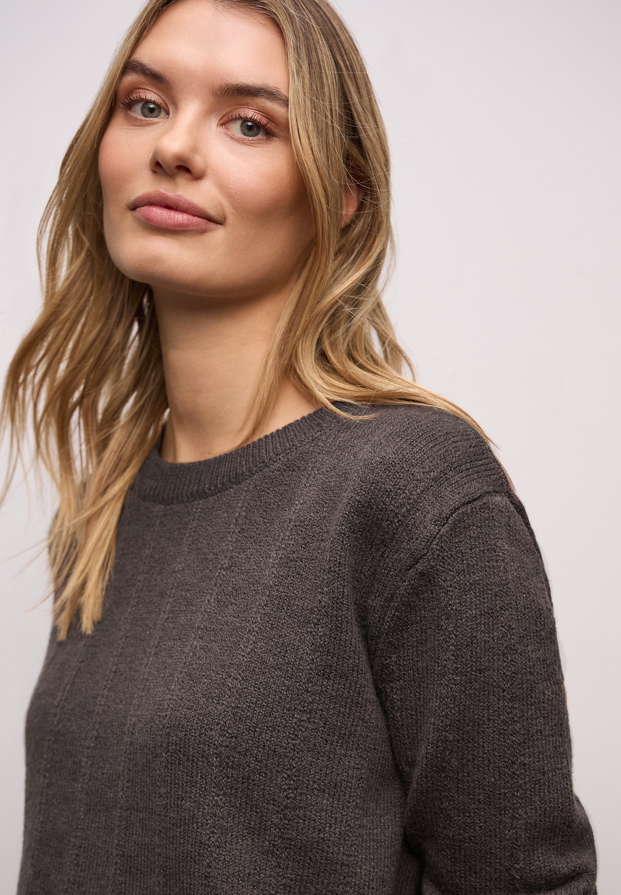 STREET ONE Strickpullover mit Rundhals, strukturiert