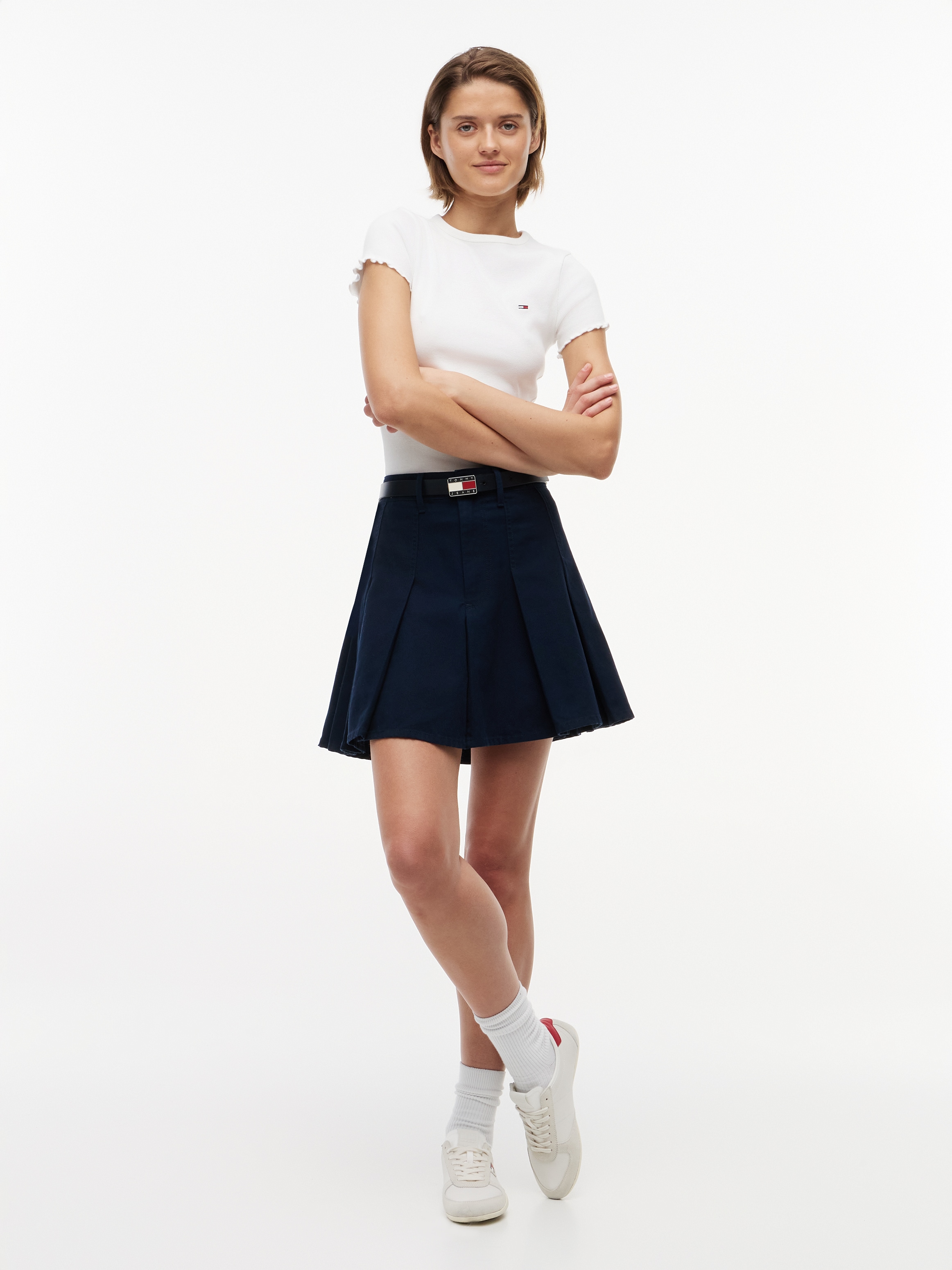 Tommy Jeans Minirock »TJW GMD PLEATED MINI SKIRT« Baumwolle, Plisseefalten