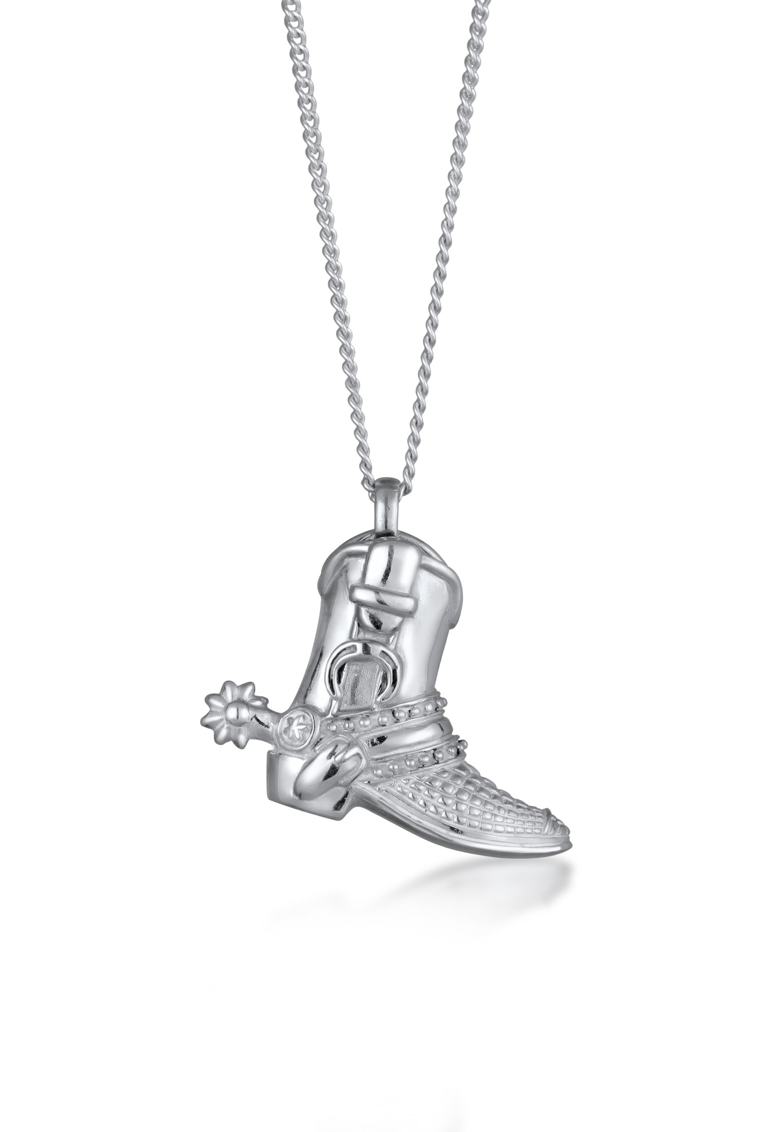 Lange Kette »Halskette Western Cowboy Stiefel Anhänger 925 Sterling Silver«