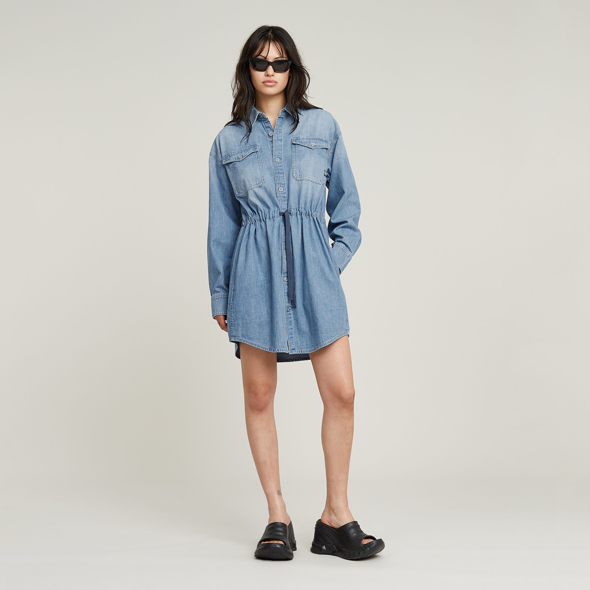 G-STAR Jeanskleid »Relaxed Drawcord Denim Dress«, mit Taschen in der Seitennaht