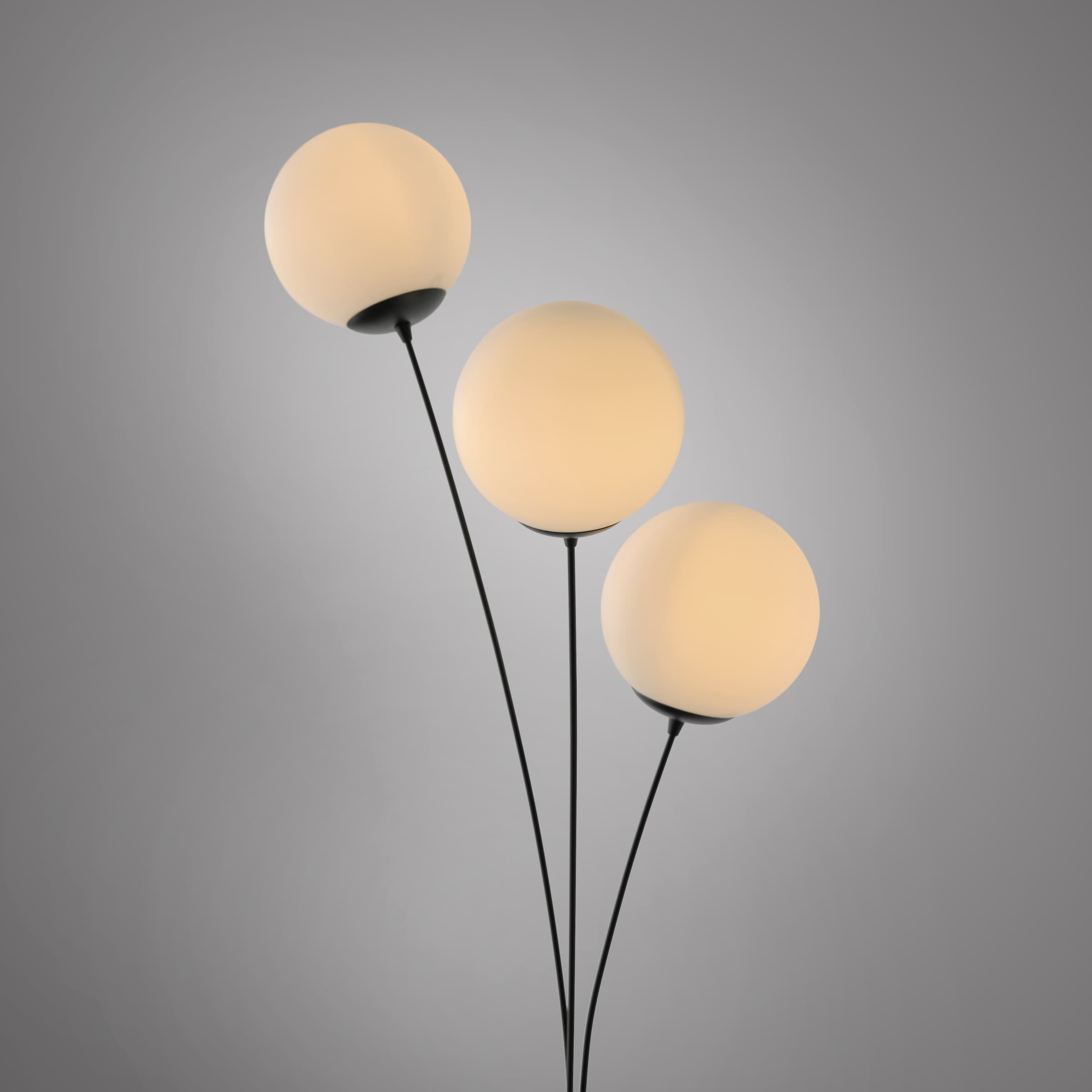 andas Stehlampe »Nymölla«, 3 flammig, Leuchtmittel E14 | ohne Leuchtmittel, Stehleuchte mit großen Glaskugeln amberfarben oder opal matt weiß