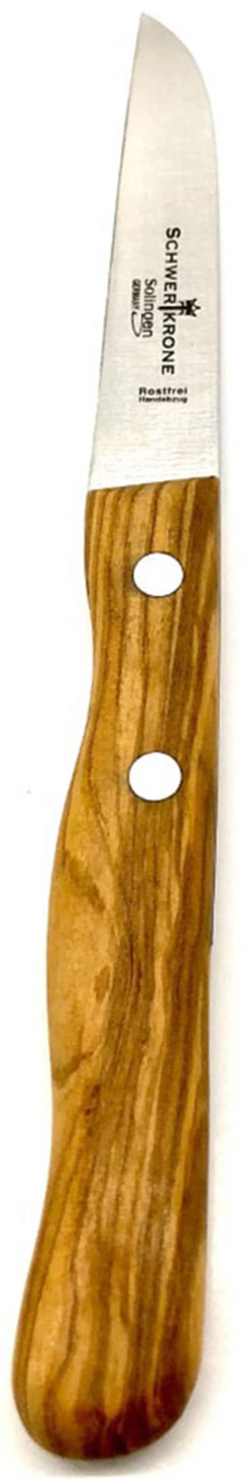 Olivenholz-erleben Gemüsemesser »mit gerader Edelstahl-Klinge und Olivenholzgriff«, (1 tlg.), rostfreie Edelstahlklinge Länge 13 cm, Olivenholzgriff