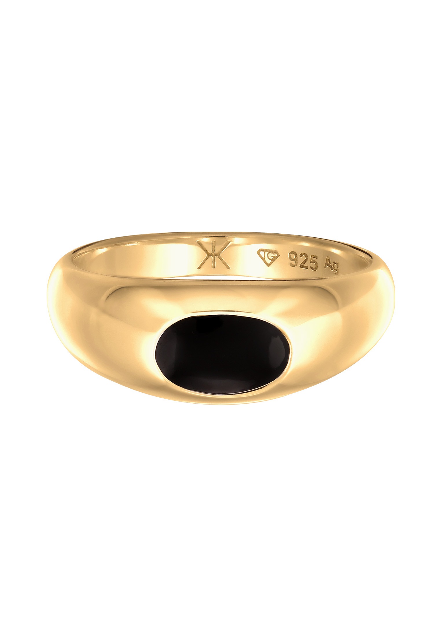 Kuzzoi Siegelring »Ring Siegelring Emaille Oval 925 Sterling Silber«