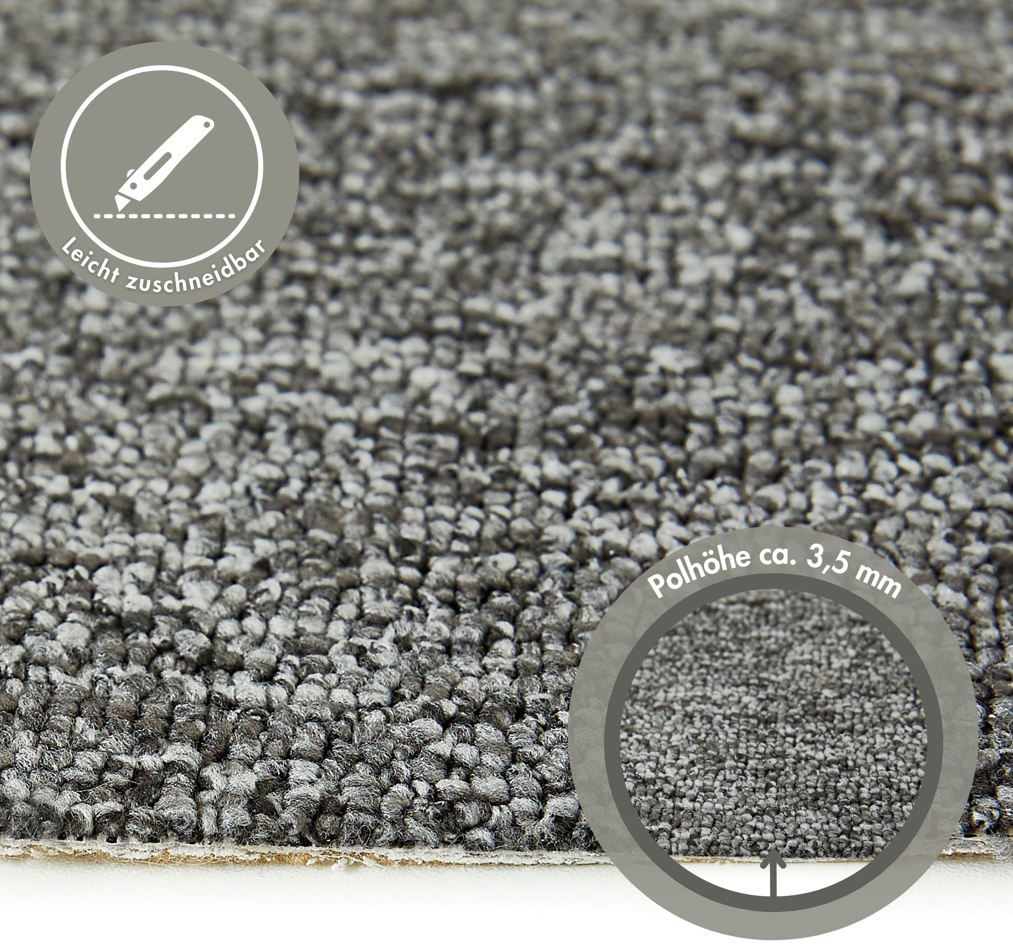 Andiamo Teppichboden »Bruce, Schlinge«, rechteckig, 4 mm Höhe, meliert. Breite 400 cm, Wohnzimmer, strapazierfähig & robust