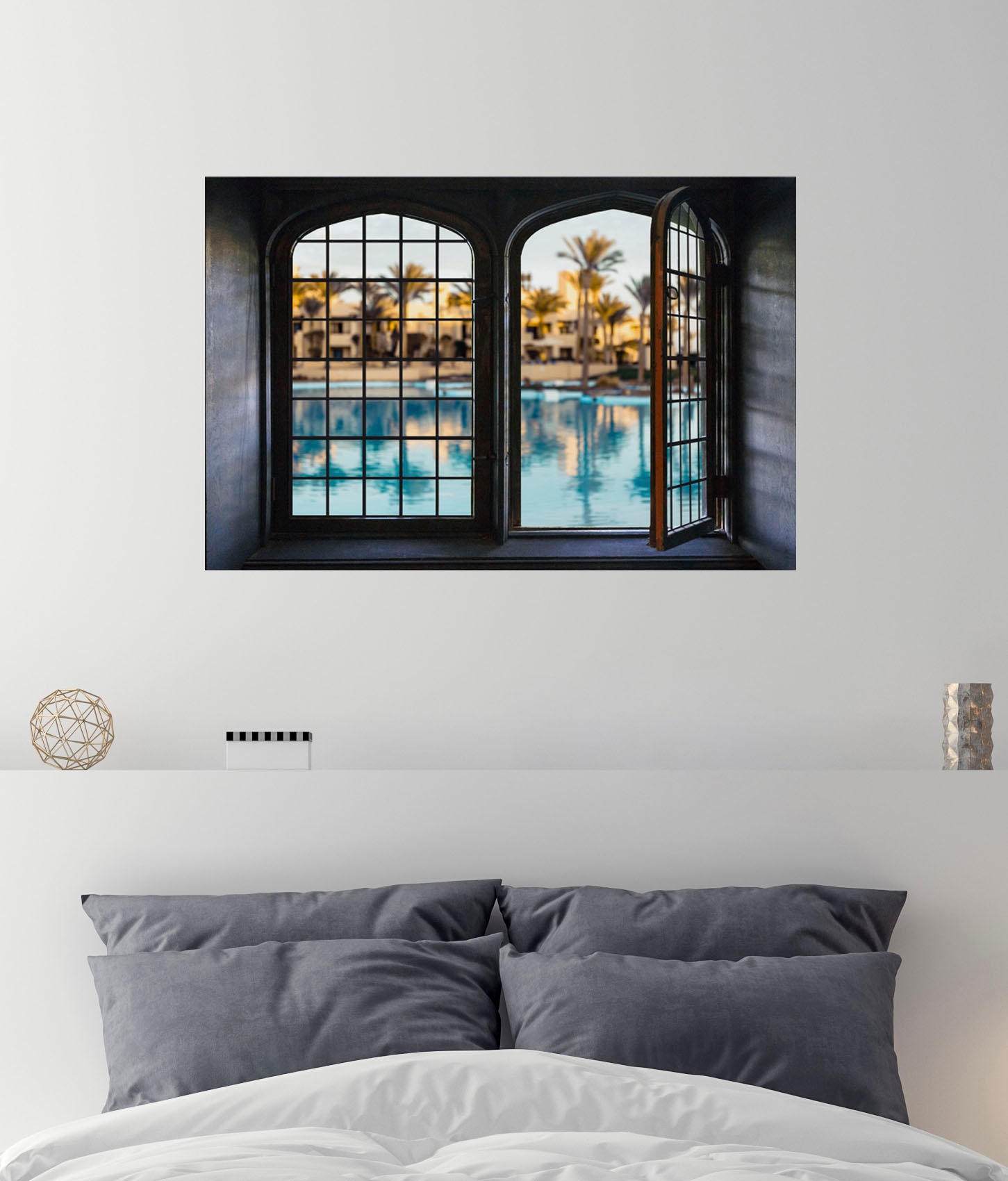 queence Wandsticker »Pool«, Wandsticker, Wandbild, selbstklebend, 3D, Fenster