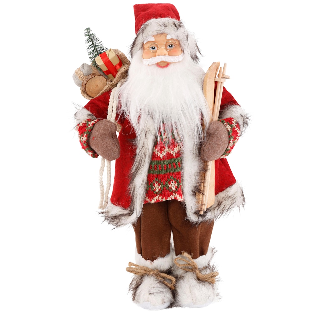 HOSSNER - HOMECOLLECTION Weihnachtsmann »Santa mit Skiern unter dem Arm und Geschenken«