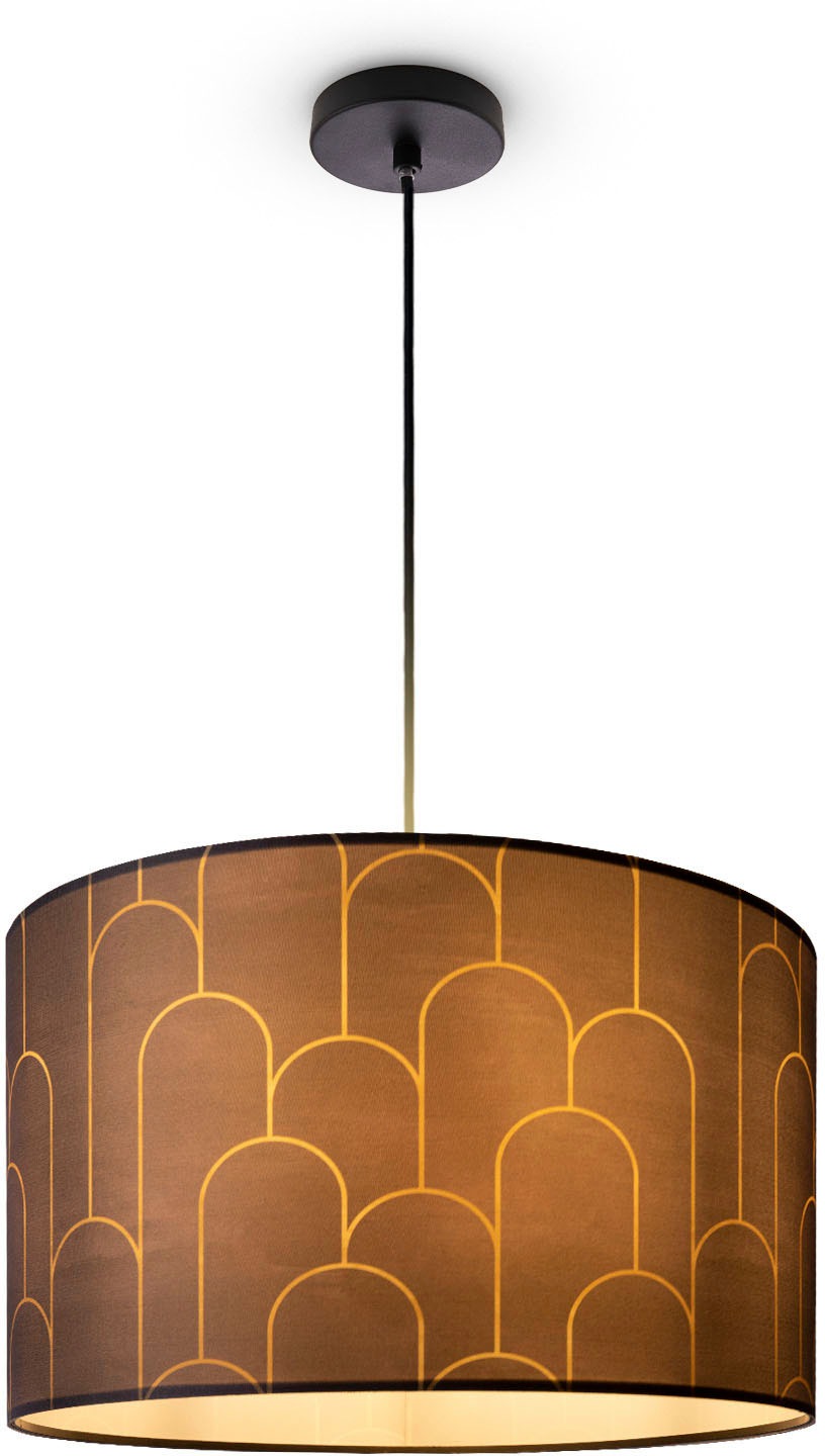 Paco Home Pendelleuchte »Hugo Pillar«, Leuchtmittel E27 | ohne Leuchtmittel, Hängeleuchte Vintage Wohnzimmerlampe Mit Lampenschirm Modern