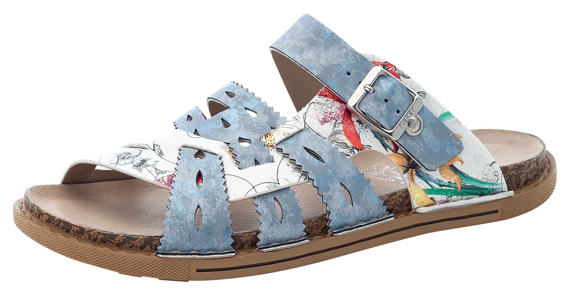 Rieker Pantolette, mit sommerlichen Druck