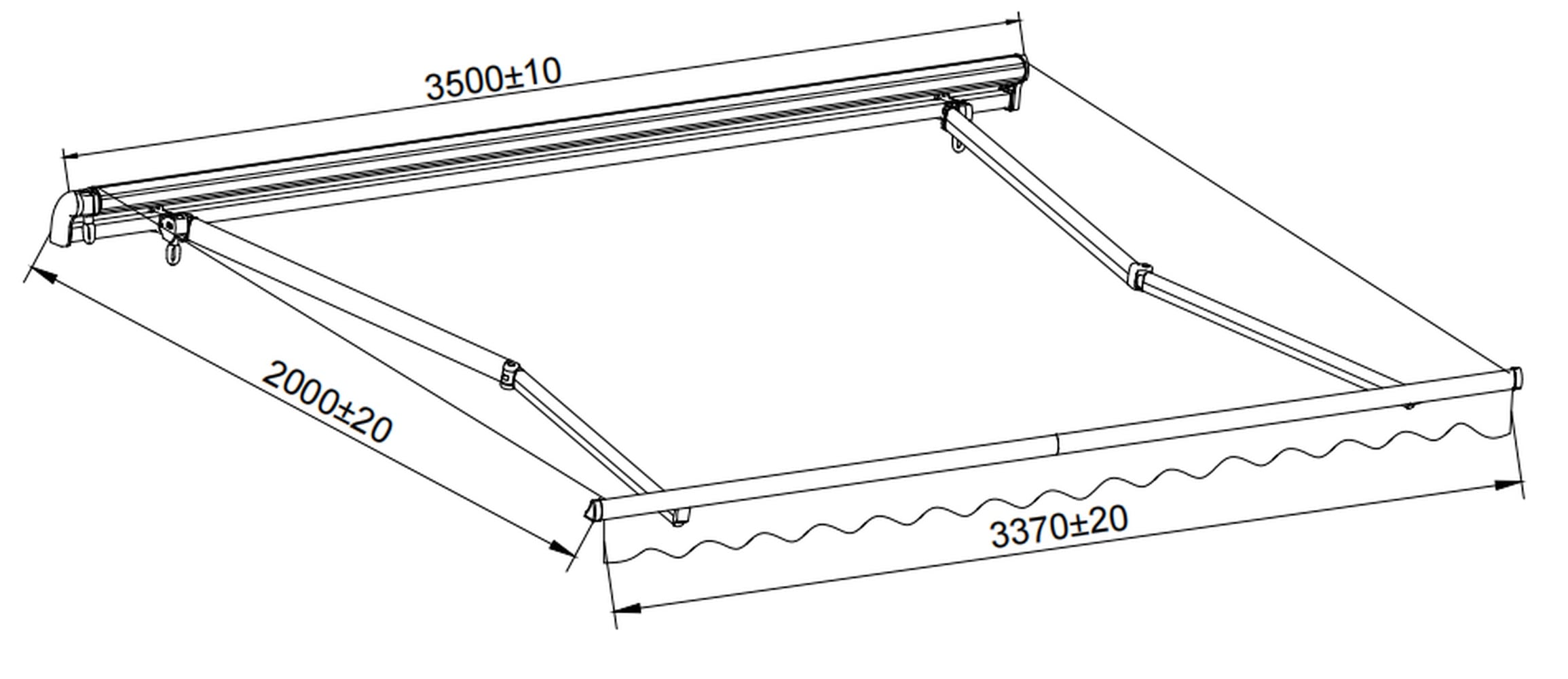 KONIFERA Gelenkarmmarkise »Fuengirola« Breite/Ausfall: 350/200 cm, Neigungswinkel verstellbar