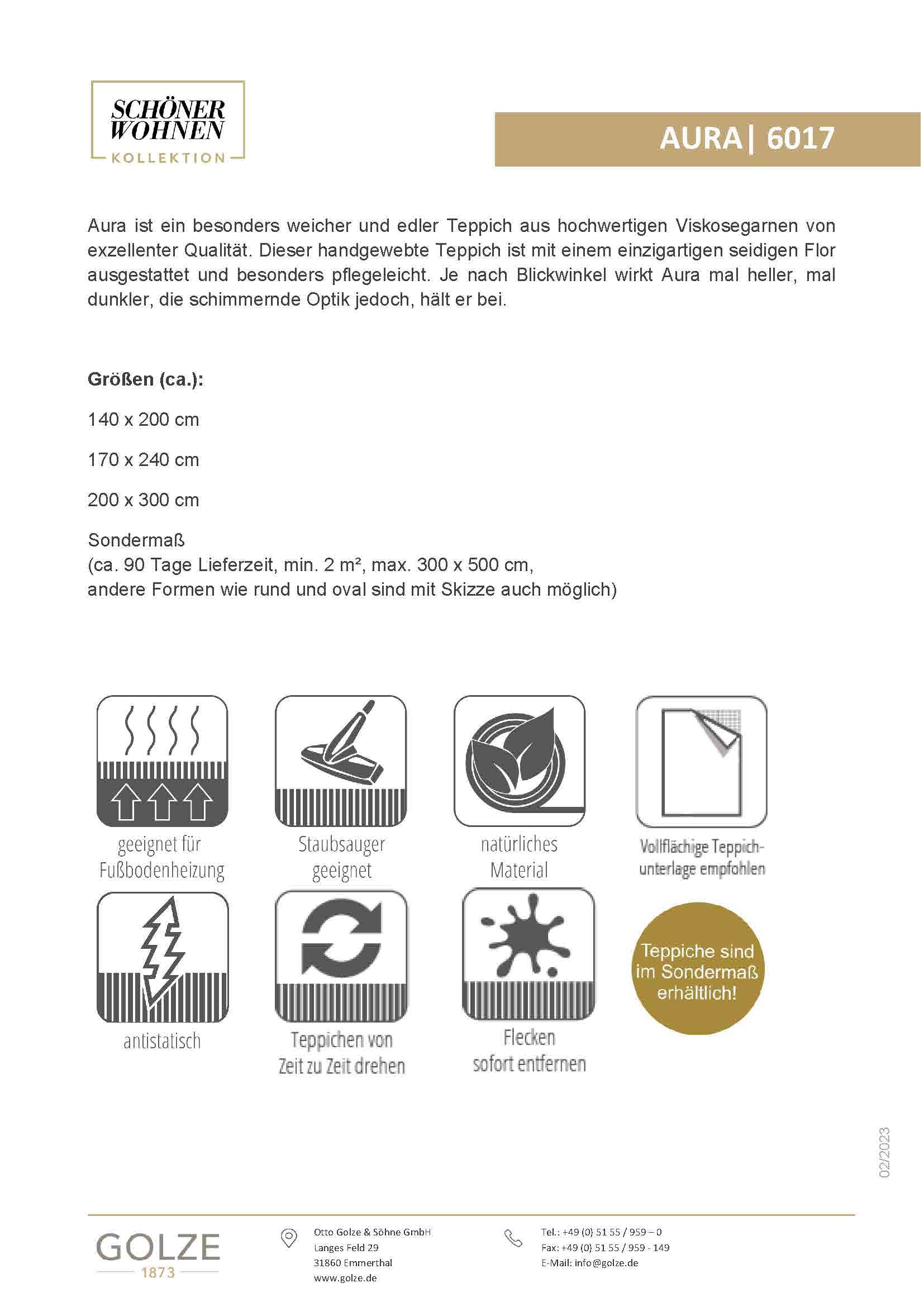 SCHÖNER WOHNEN-Kollektion Teppich »Aura« rechteckig 15 mm Höhe seidige Viskose, Wohnzimmer
