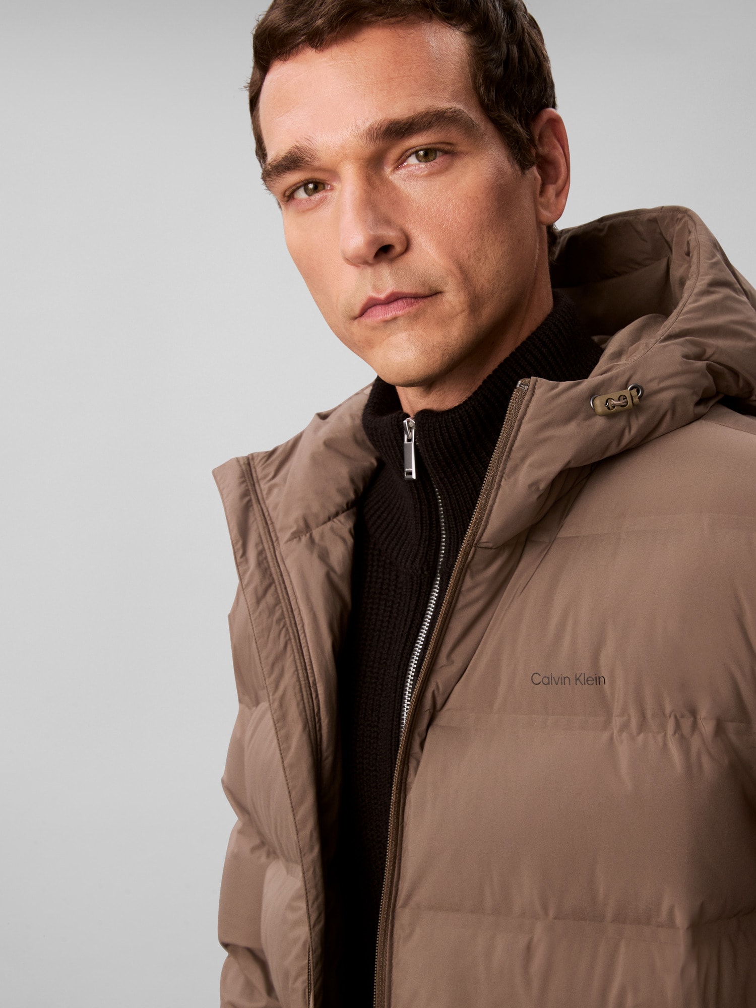 Calvin Klein Steppmantel »LS BONDED CHNNLD LONG HOODED PUF« Mit Rundhalsausschnitt, regular fit