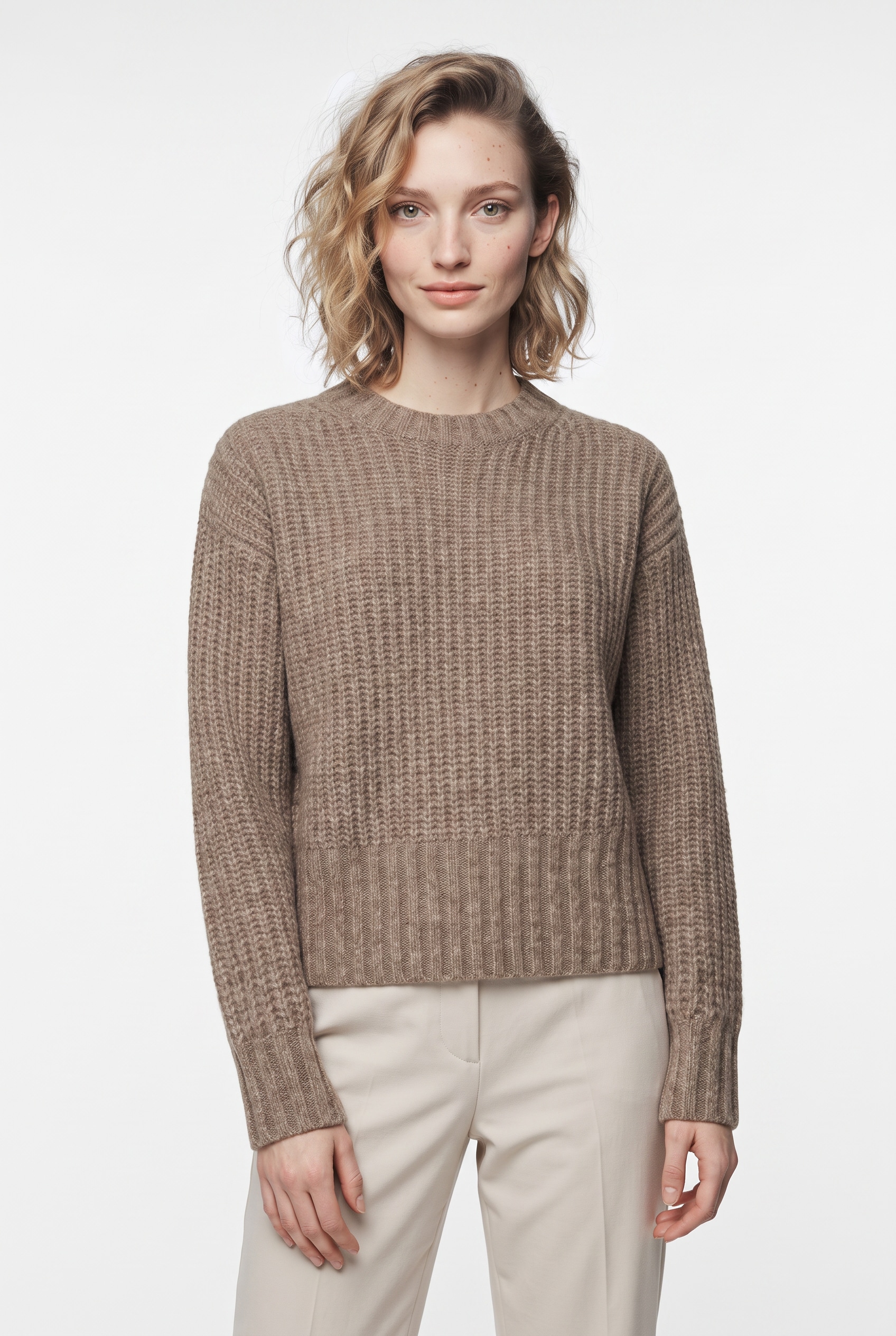 Pepe Jeans Strickpullover »ASHLEY CREW« mit Rundhalsausschnitt, Materialmix