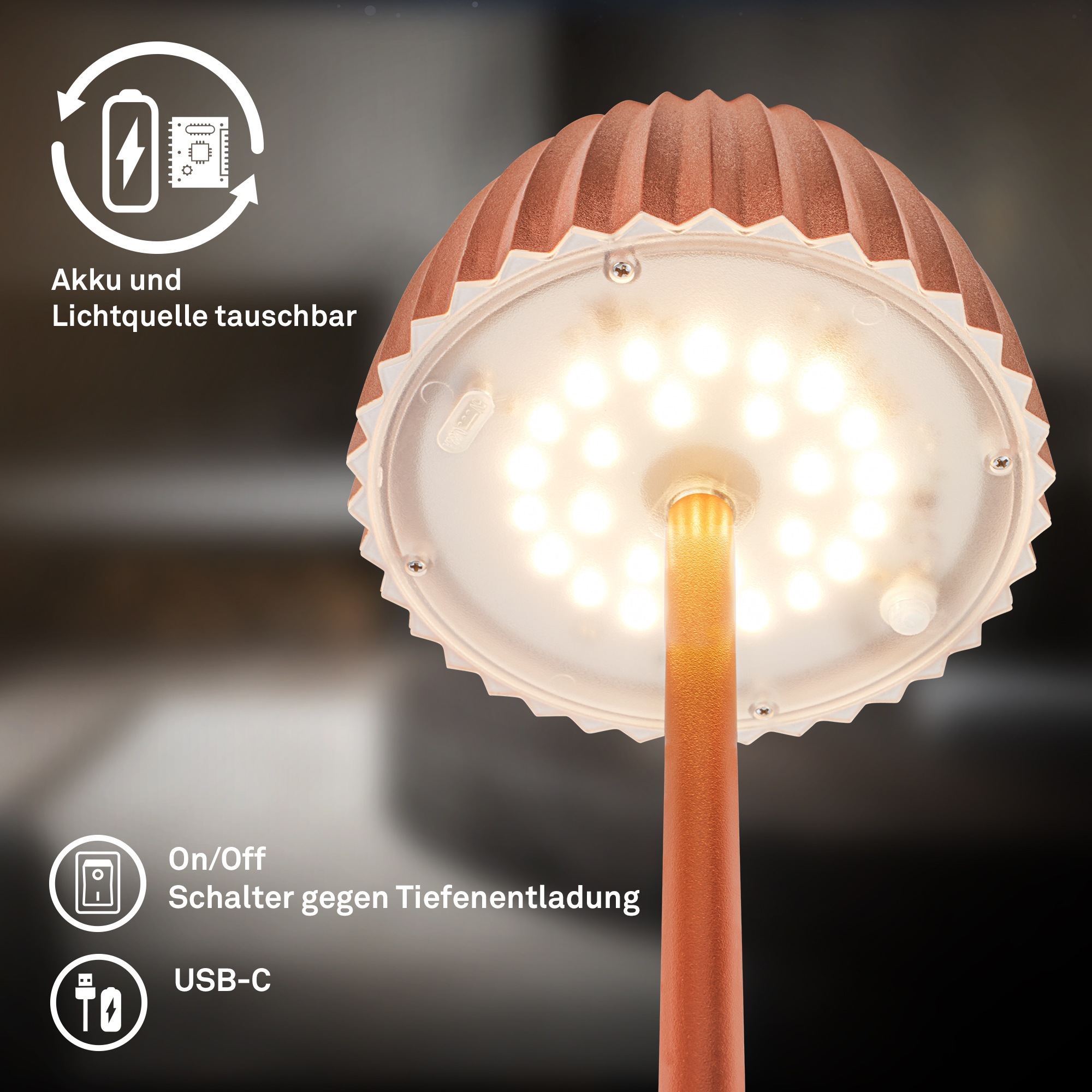 Briloner Leuchten LED Stehlampe »Akku LED Stehleuchte Riffle«