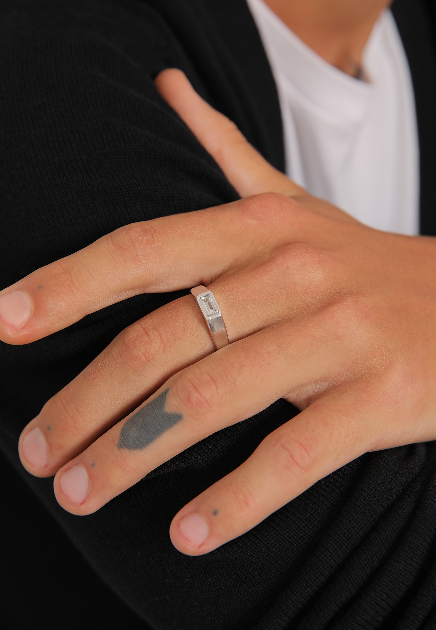 Kuzzoi Siegelring »Ring Herren Topas Baguette 925 Silber«