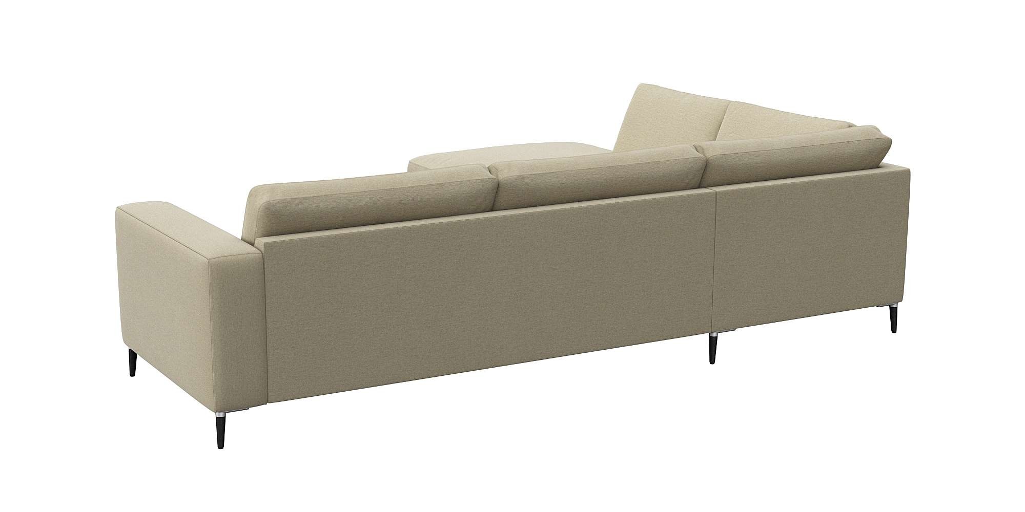FLEXLUX Ecksofa »Fiore, L-Form, bequem und komfortabel durch hochwertigem Sitzaufbau« breite Armlehnen, Kaltschaum, Füße Alu+schwarz