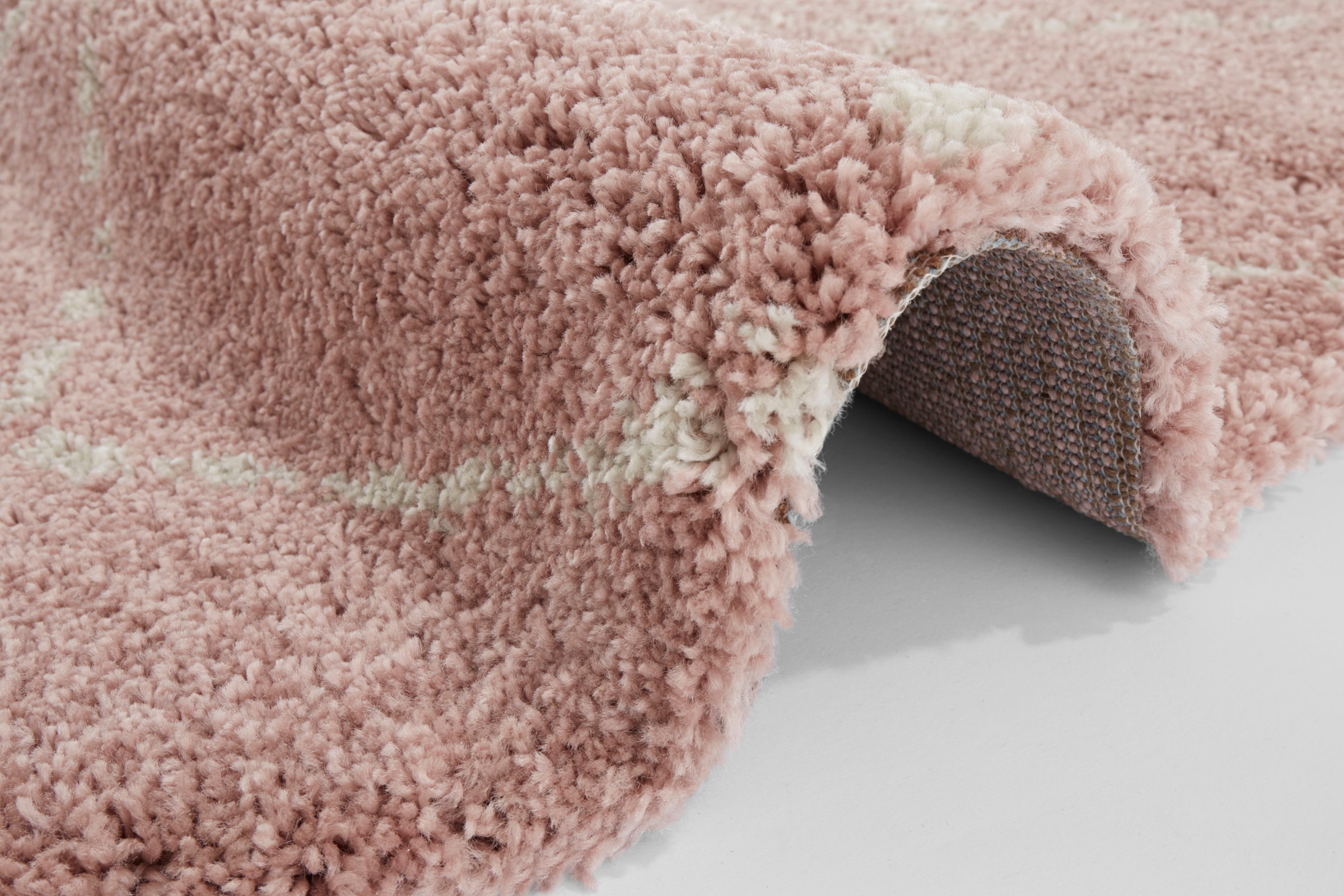 HANSE Home Hochflor-Teppich »Hash«, rund, 35 mm Höhe, Shaggy, Flokati, Raute, Weich, Modern, Wohnzimmer, Schlafzimmer, Flur