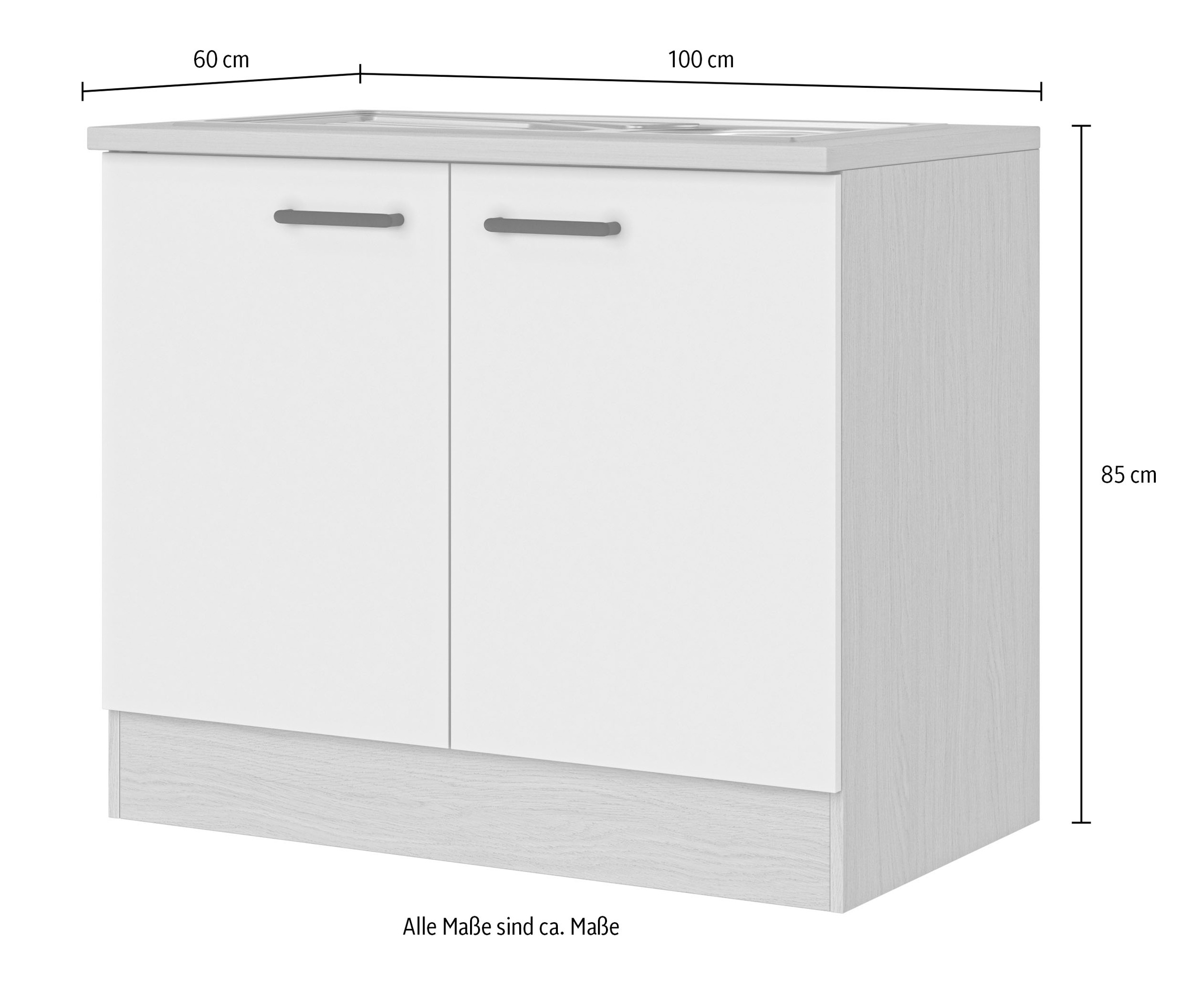 Flex-Well Spülenschrank »Creso« 2 Stk. tlg. (B x H x T) 100 x 85 x 60 cm, individuell kombinierbar